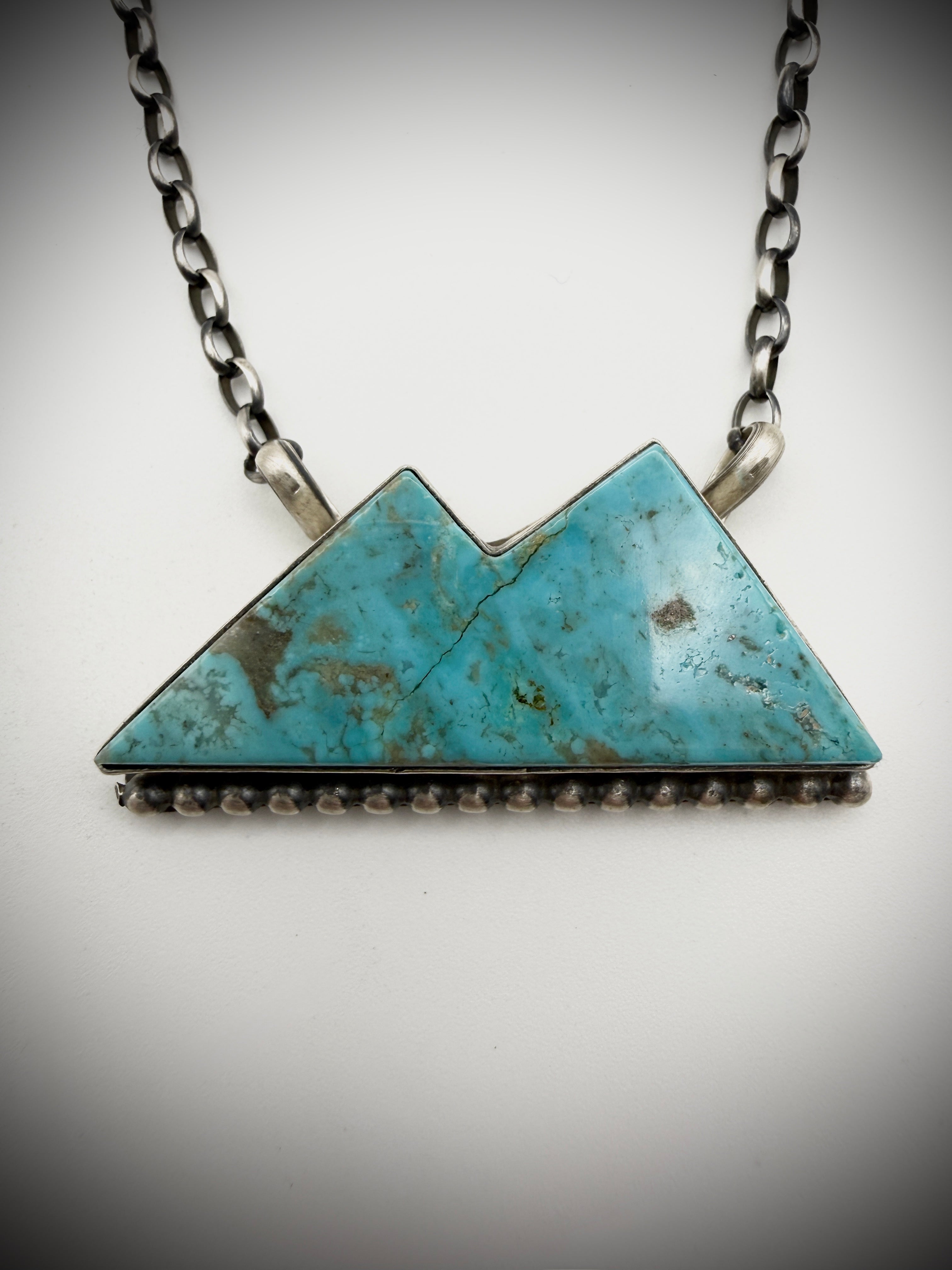 Augustine Largo Turquoise Mountain Necklace — Sterling, 18