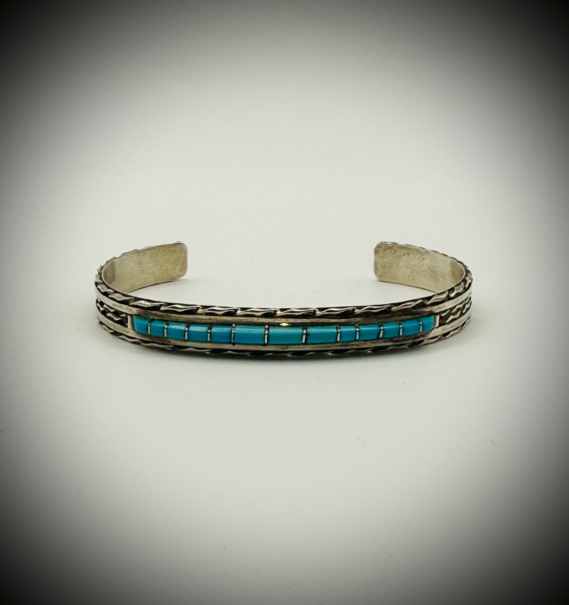 Sterling Silver Turquoise Cuff — Signed NASTACIO