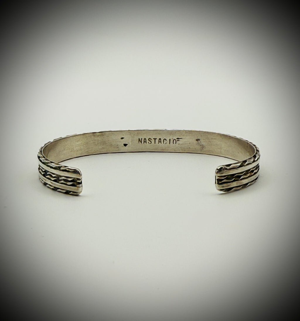 Sterling Silver Turquoise Cuff — Signed NASTACIO