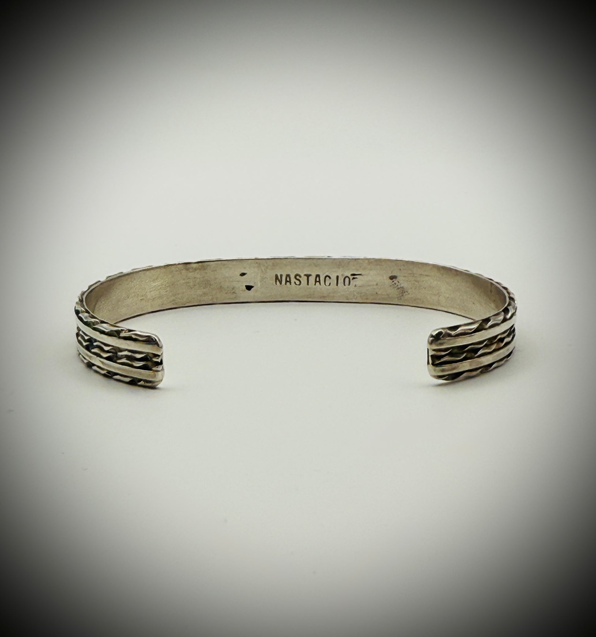 Sterling Silver Turquoise Cuff — Signed NASTACIO