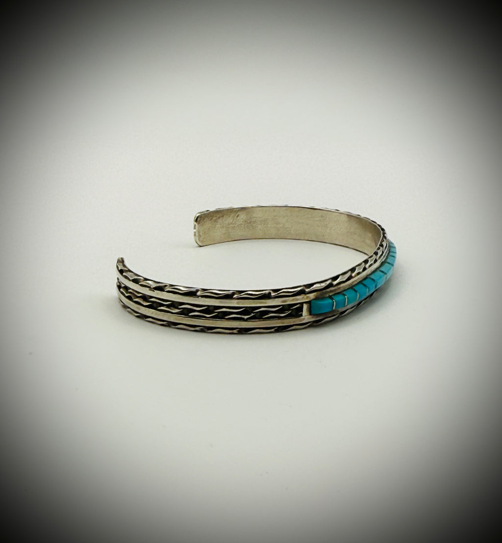 Sterling Silver Turquoise Cuff — Signed NASTACIO
