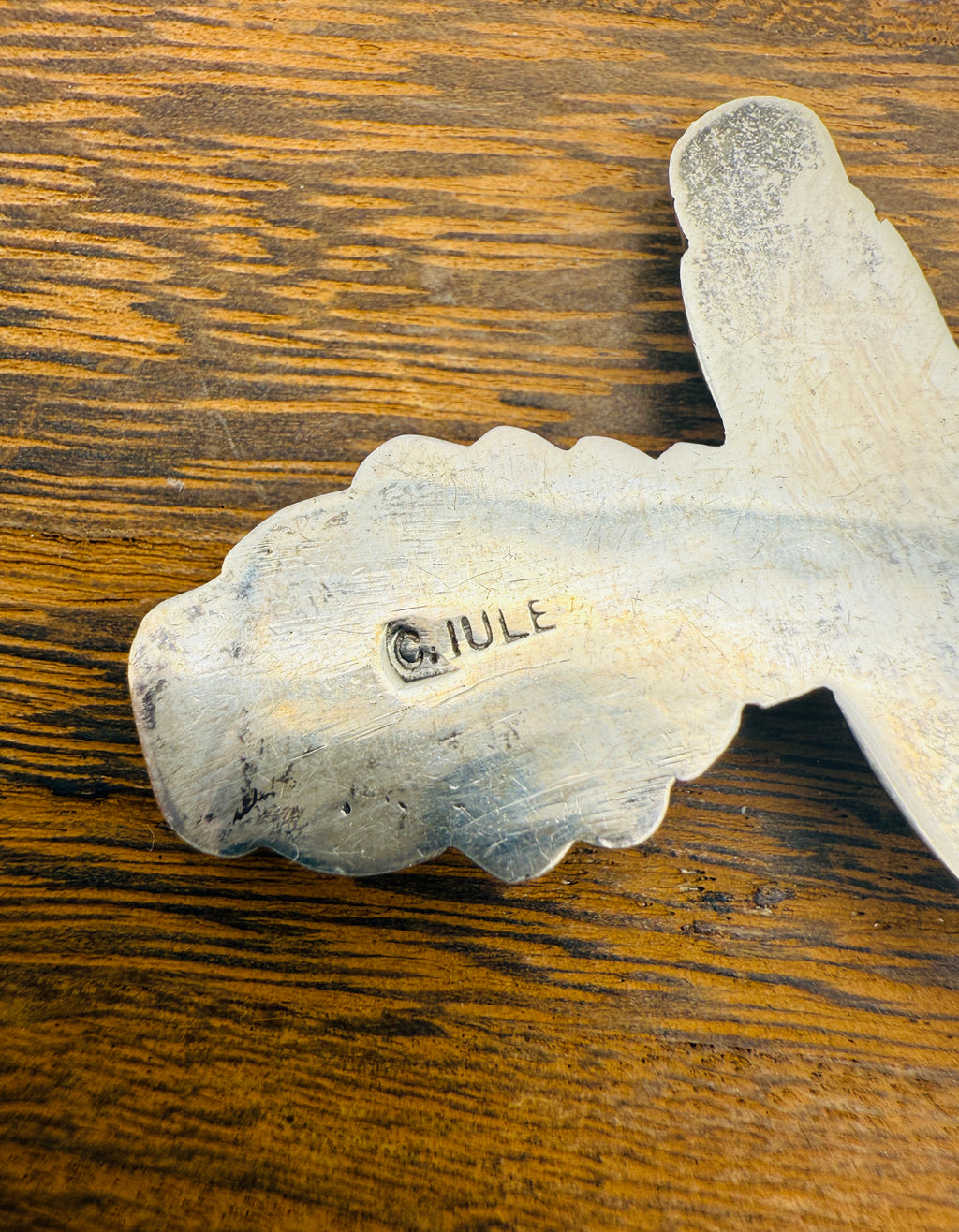 Vintage Zuni Sterling Silver Turquoise Cross Pendant Necklace (C. Iule)