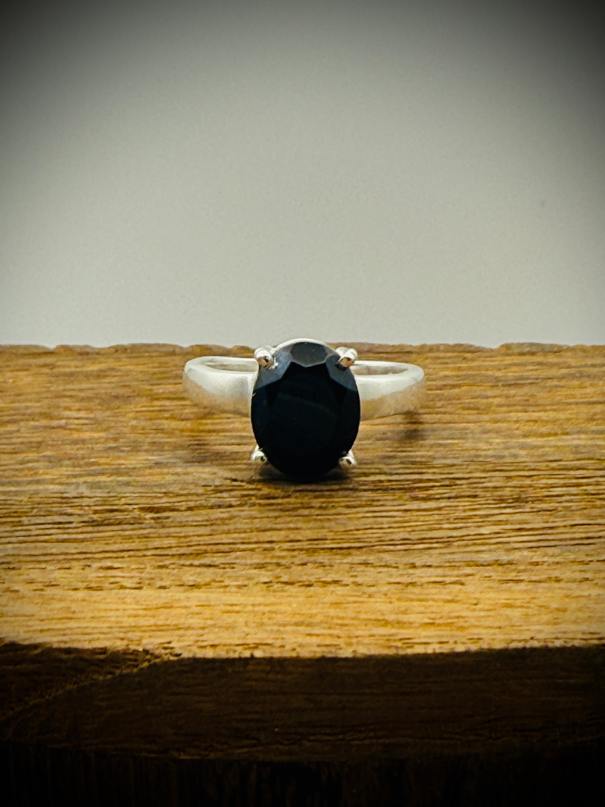 Sterling Silver Ring with Black Onyx – Size 6