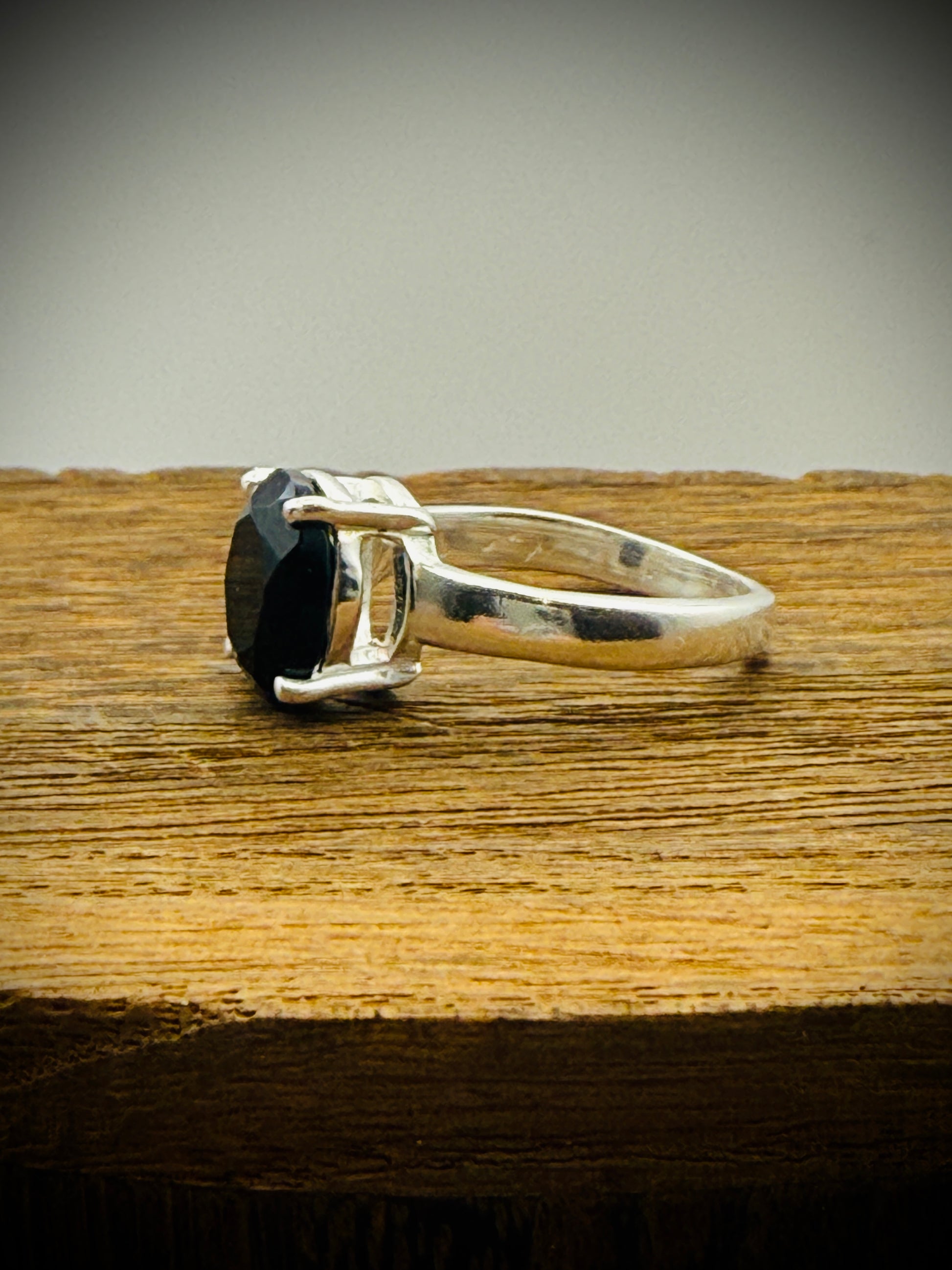Sterling Silver Ring with Black Onyx – Size 6