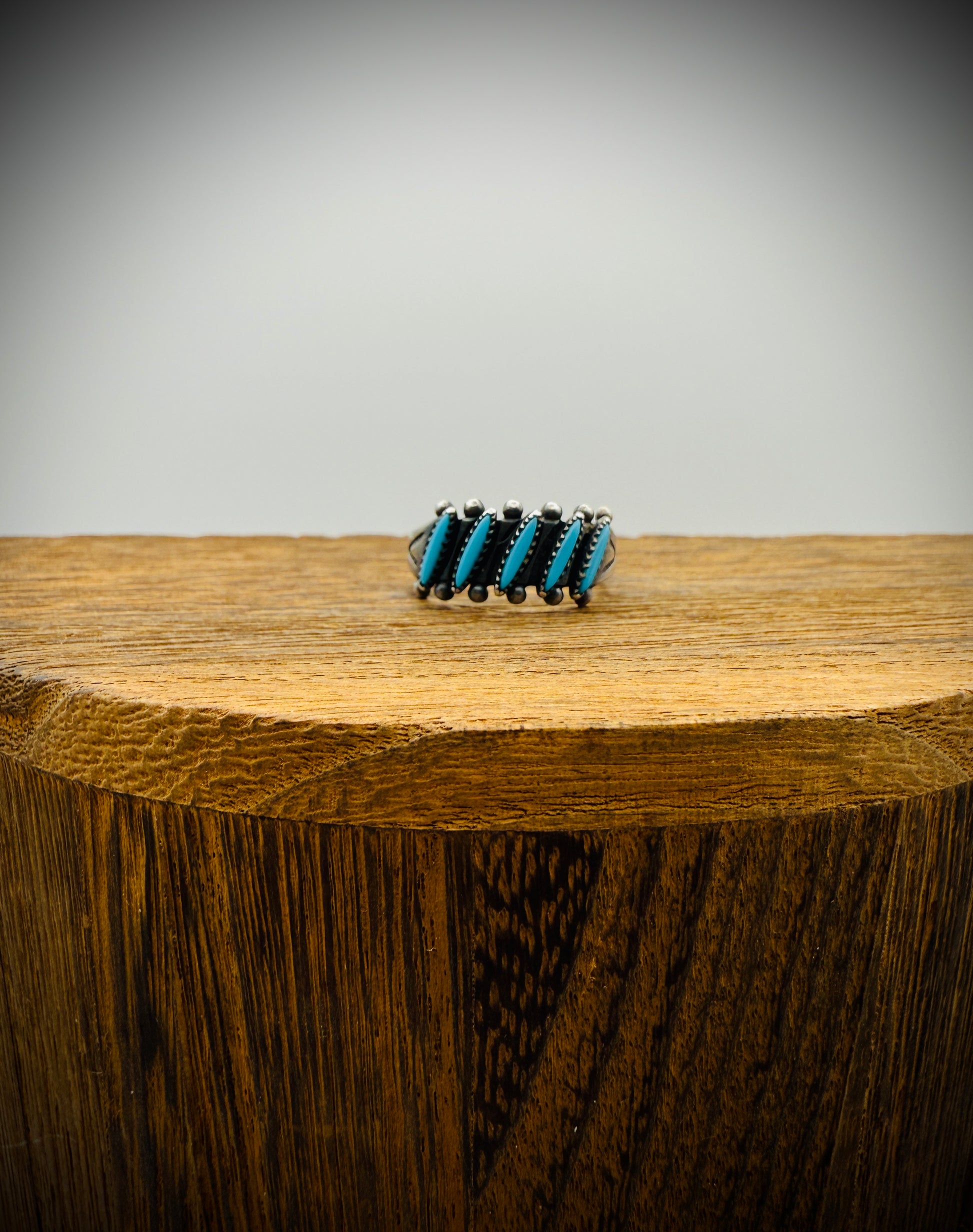 Vintage Bell Trading Post Turquoise Needlepoint Ring – Size 6.5