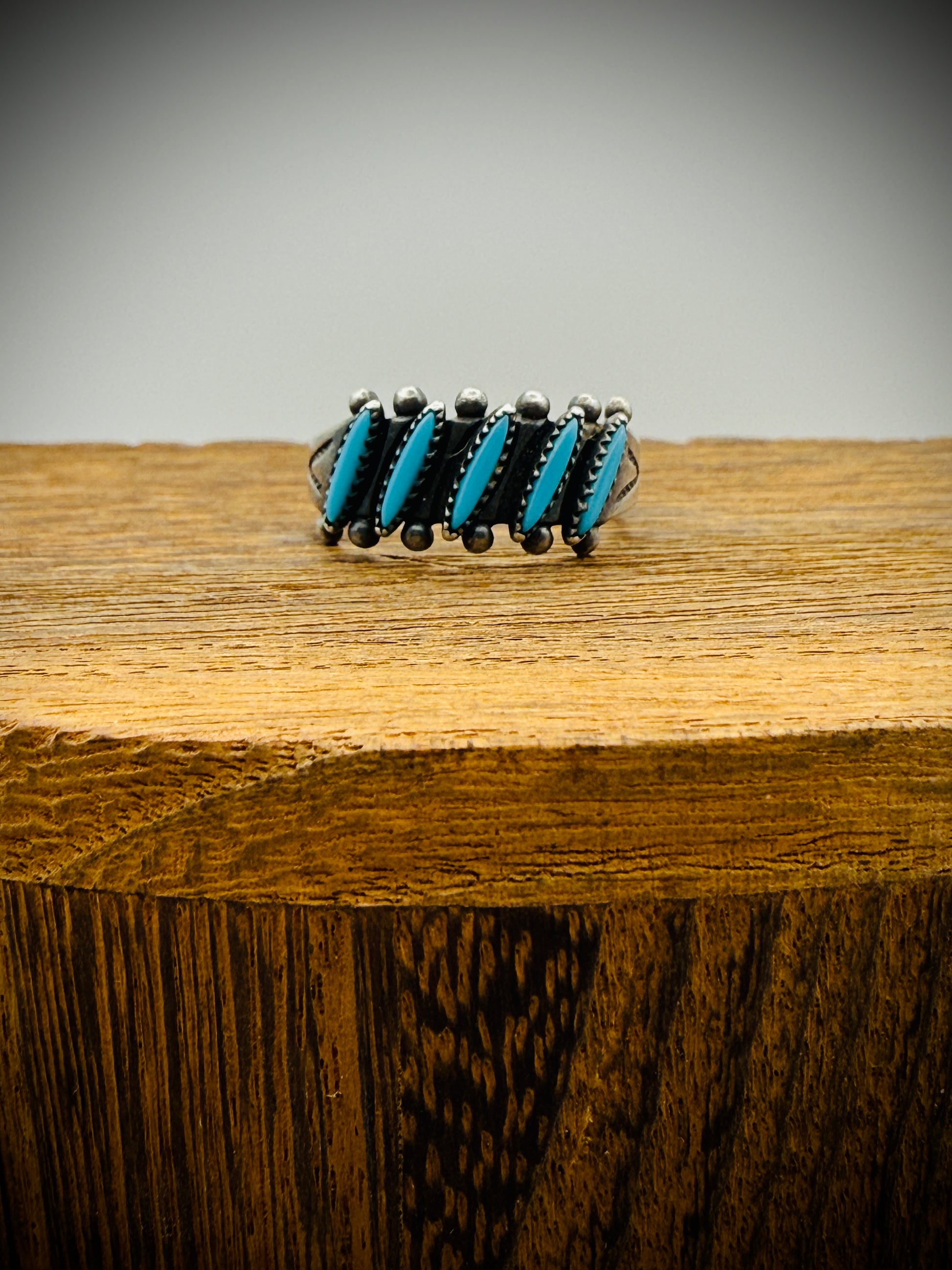 Vintage Bell Trading Post Turquoise Needlepoint Ring – Size 6.5