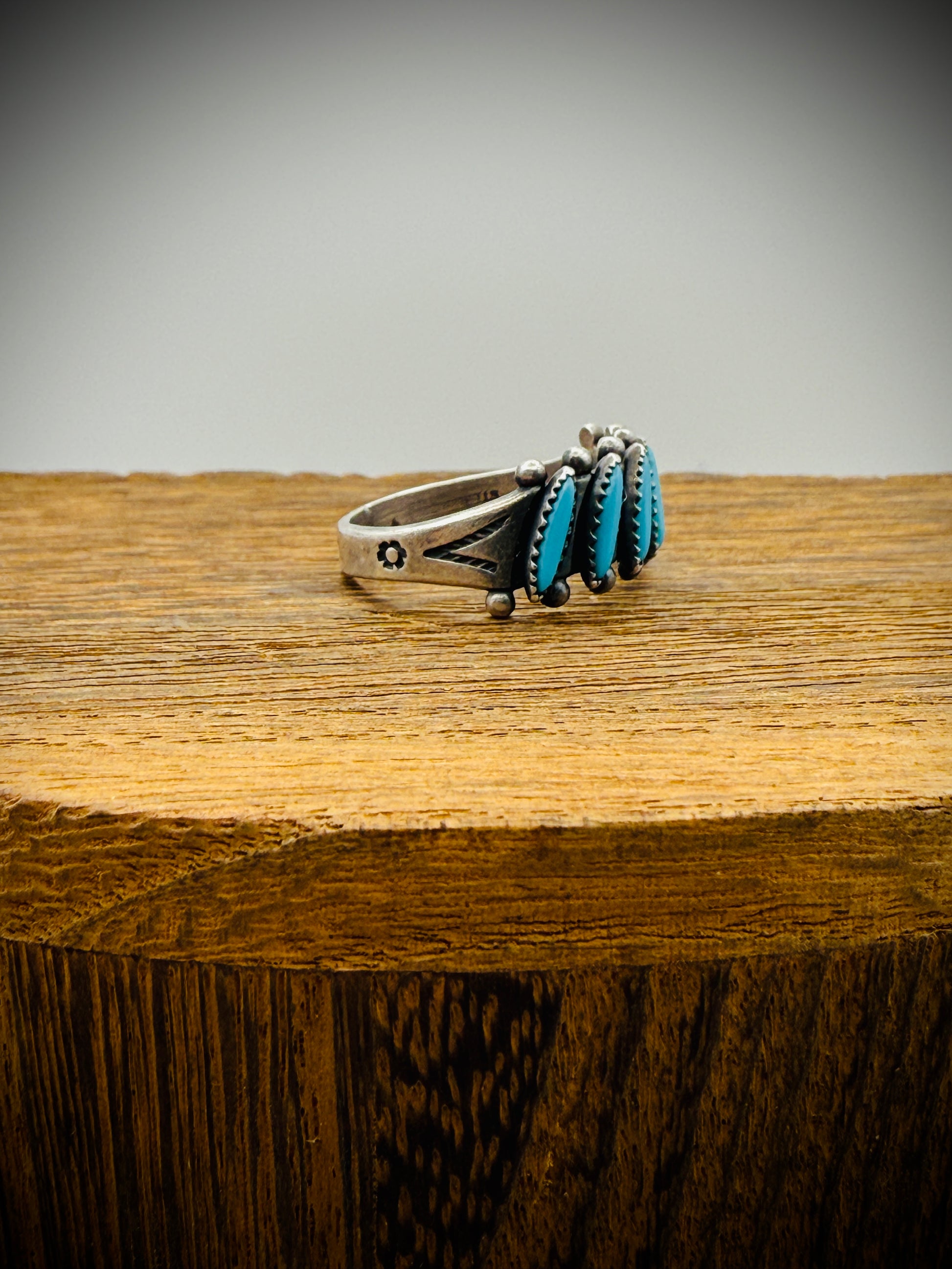 Vintage Bell Trading Post Turquoise Needlepoint Ring – Size 6.5