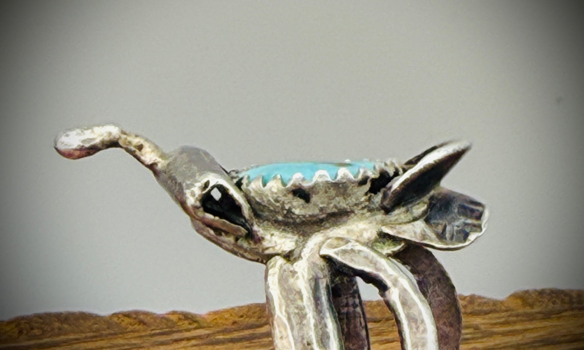 RARE Vintage Navajo Sterling Saddle Ring | Size 10.5 | Natural Turquoise | Artist-Stamped “KEE”