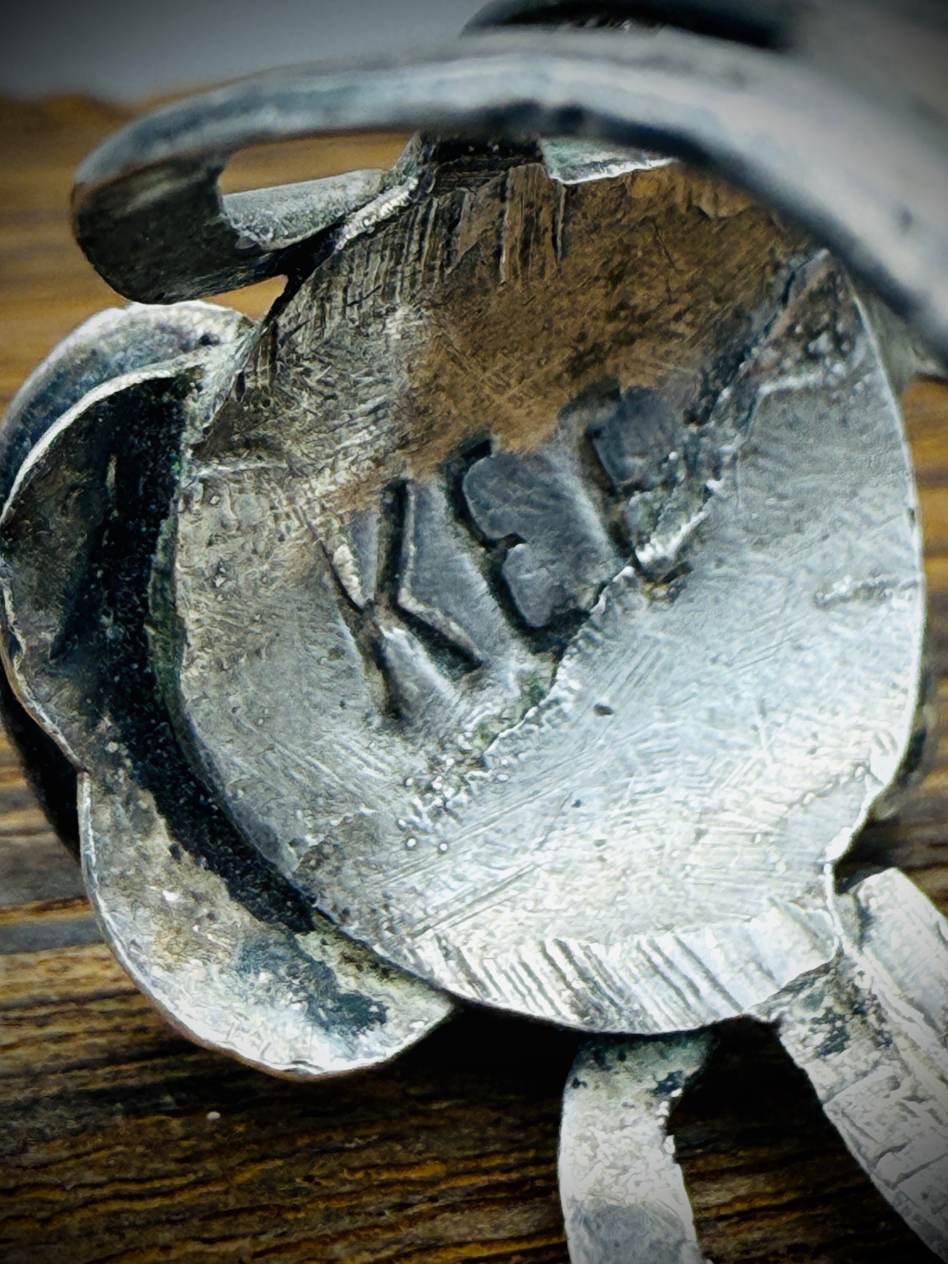 RARE Vintage Navajo Sterling Saddle Ring | Size 10.5 | Natural Turquoise | Artist-Stamped “KEE”