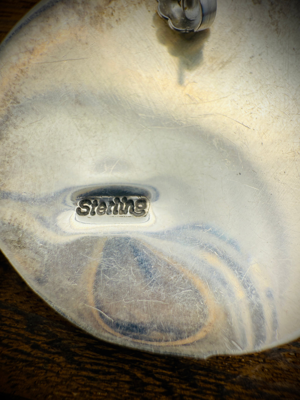 Vintage Sterling Silver Stamped Concho Earrings – 1.5” Domed Round Studs