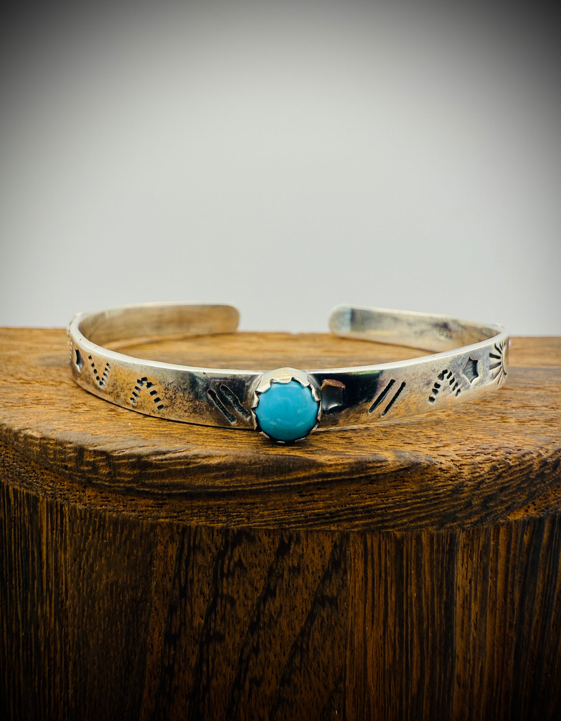 Sterling Silver & Sleeping Beauty Turquoise Cuff – Size 7