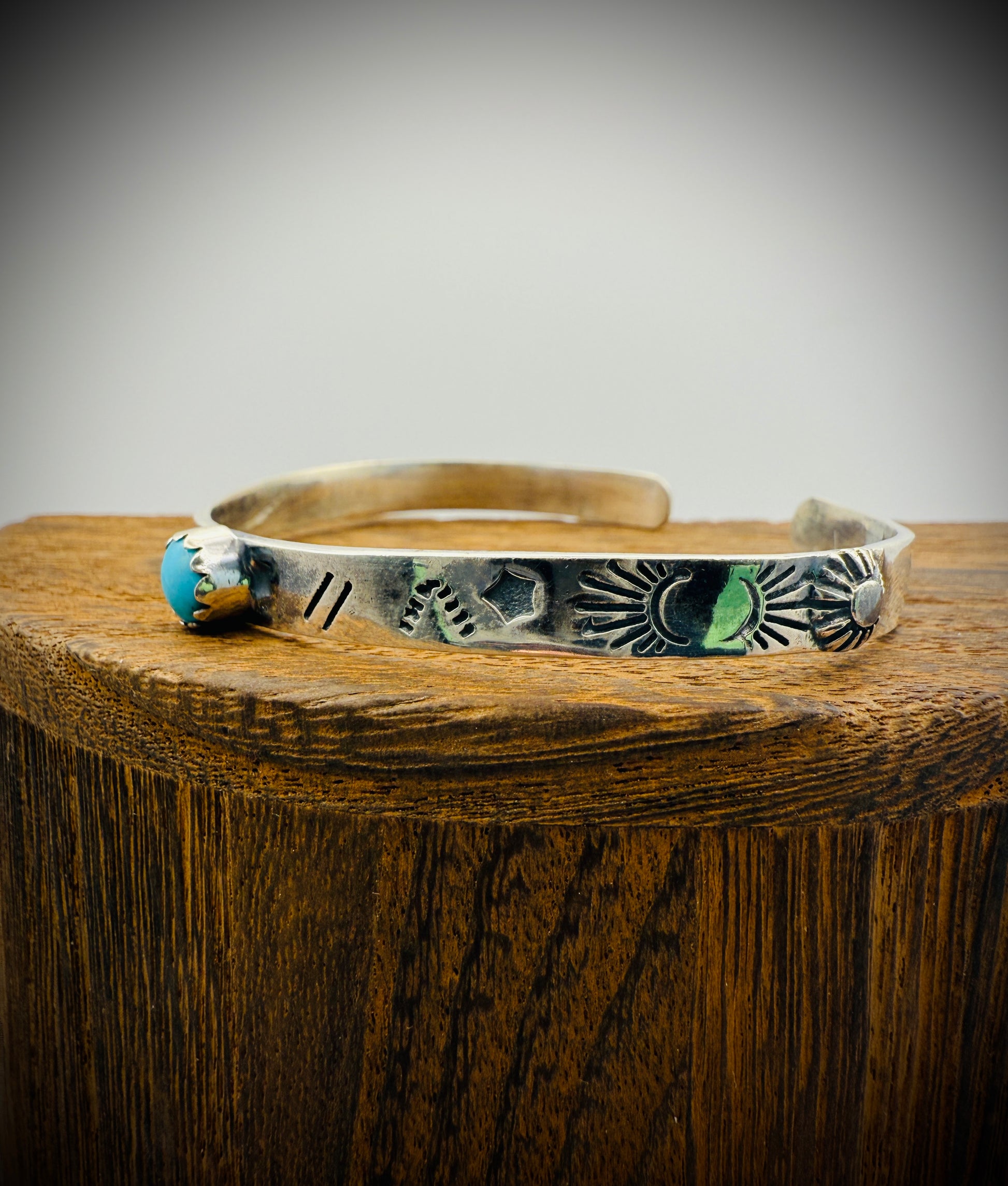 Sterling Silver & Sleeping Beauty Turquoise Cuff – Size 7