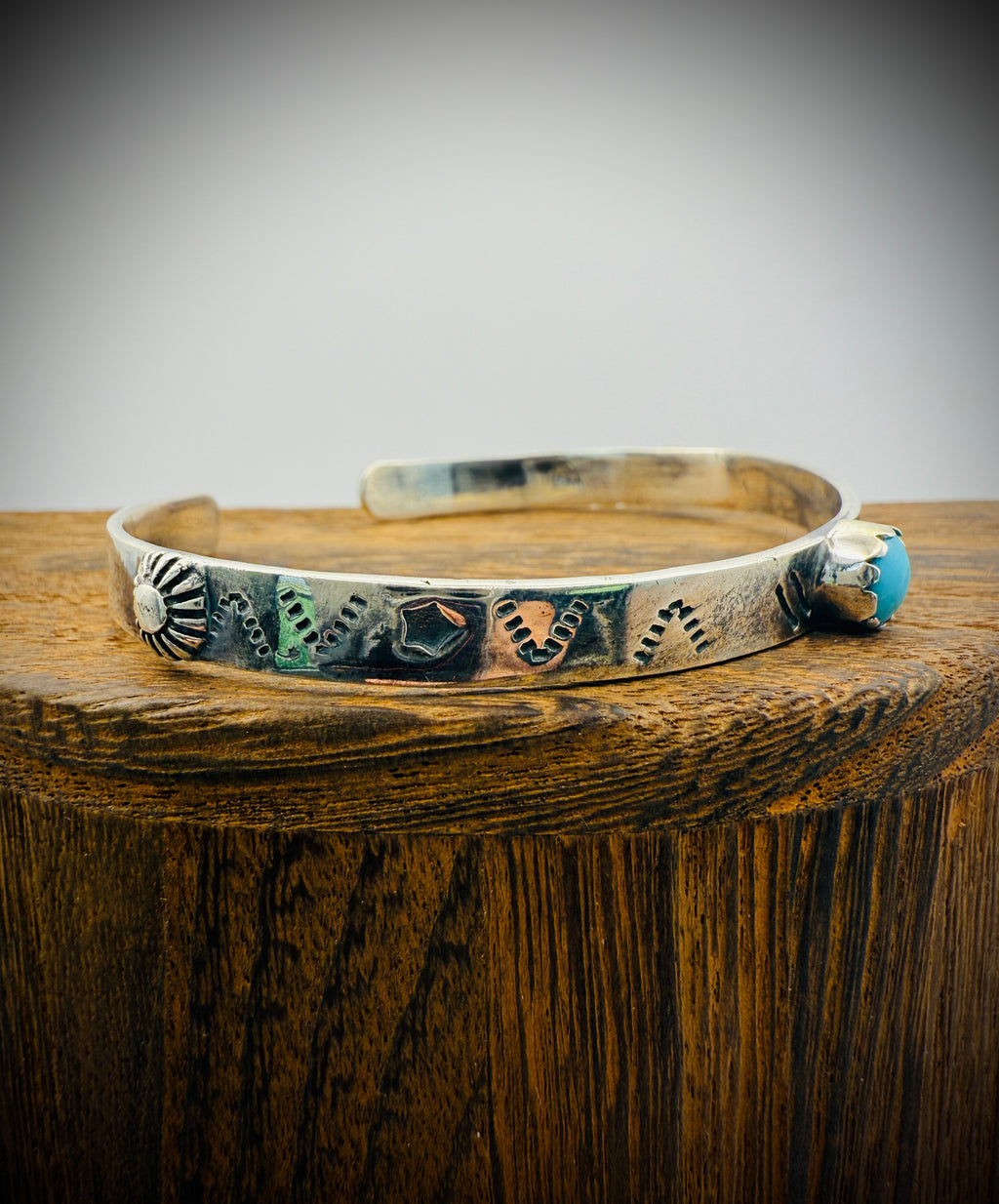 Sterling Silver & Sleeping Beauty Turquoise Cuff – Size 7