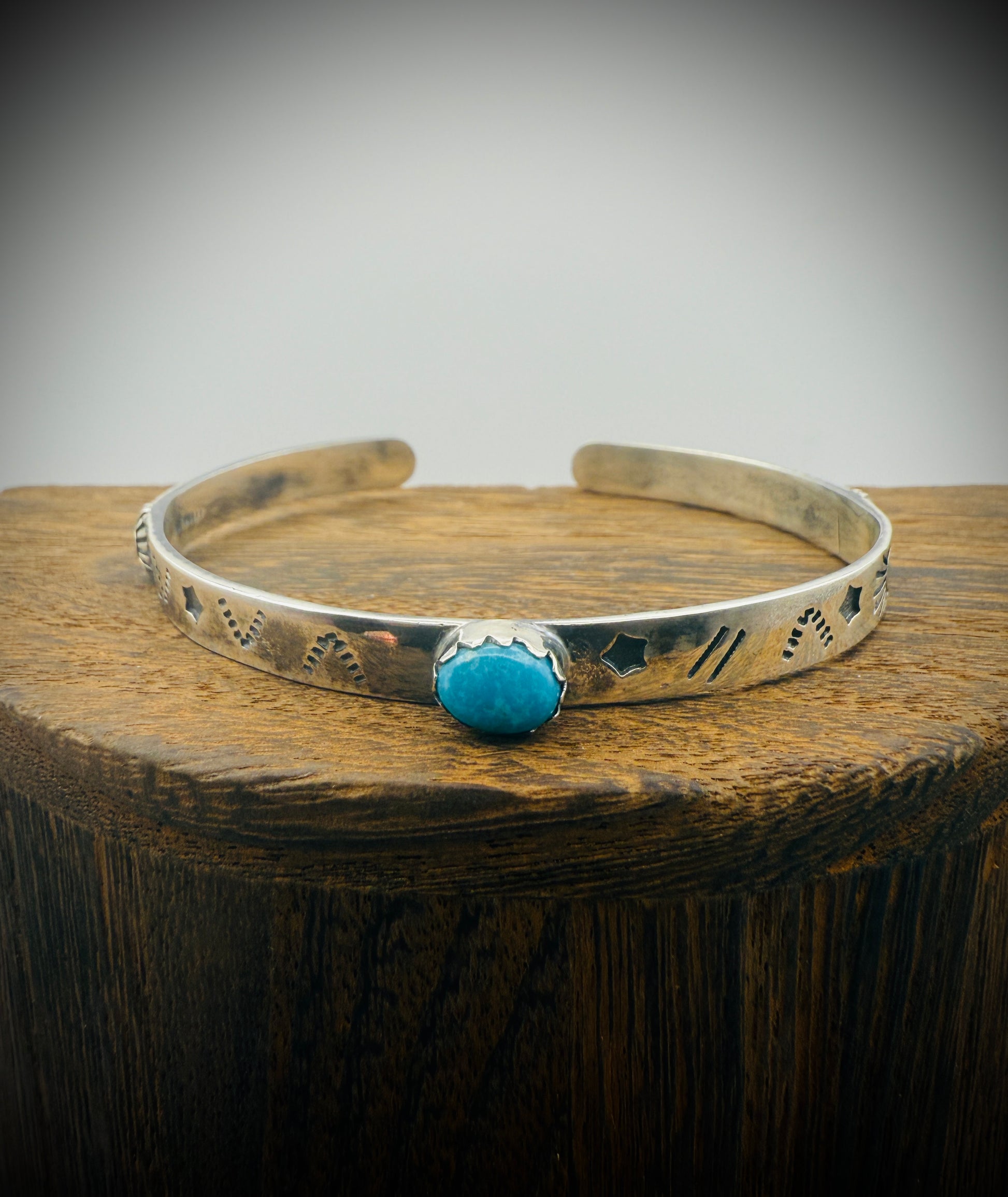 Sterling Silver & Sleeping Beauty Turquoise Cuff – Size 7