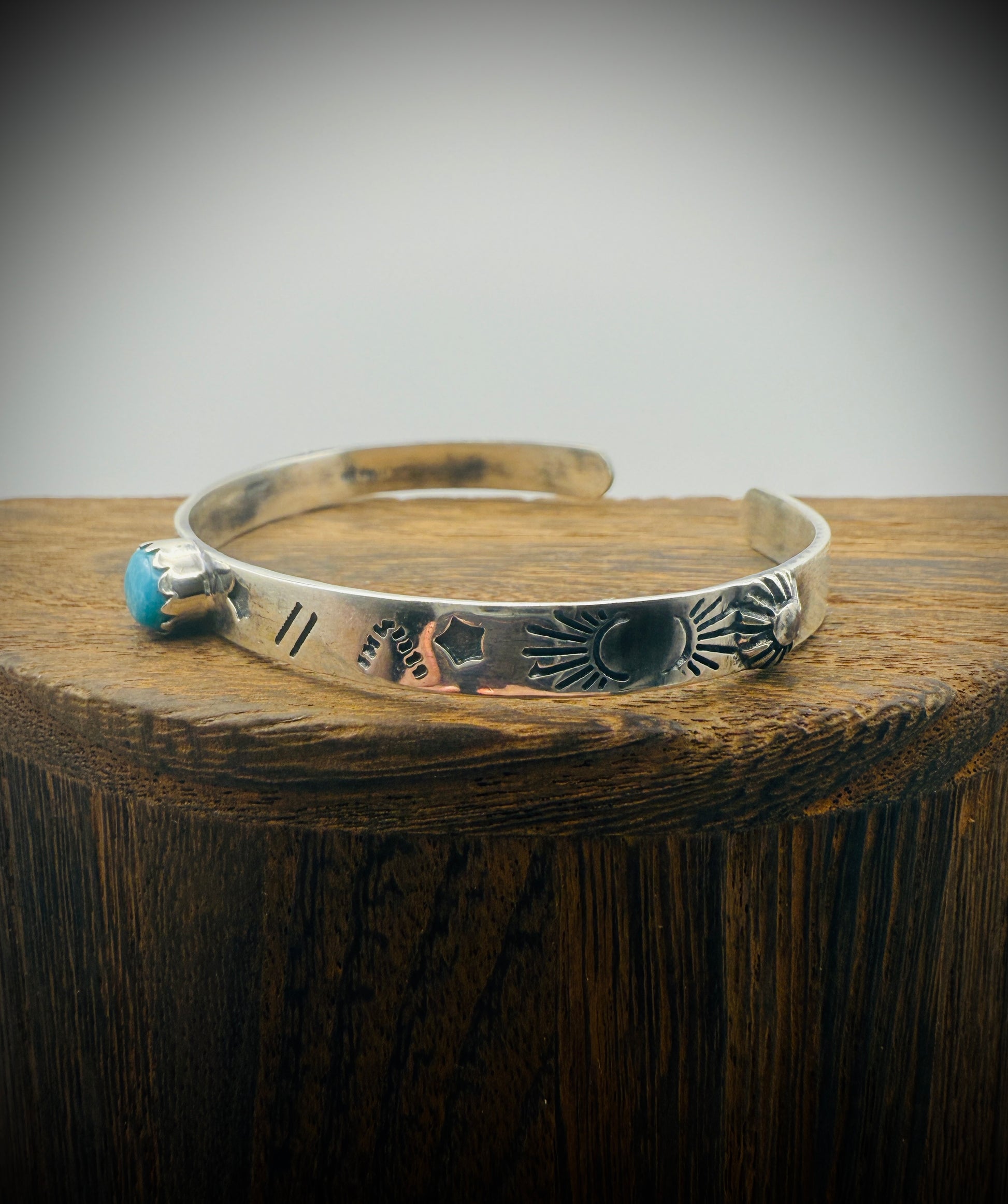 Sterling Silver & Sleeping Beauty Turquoise Cuff – Size 7