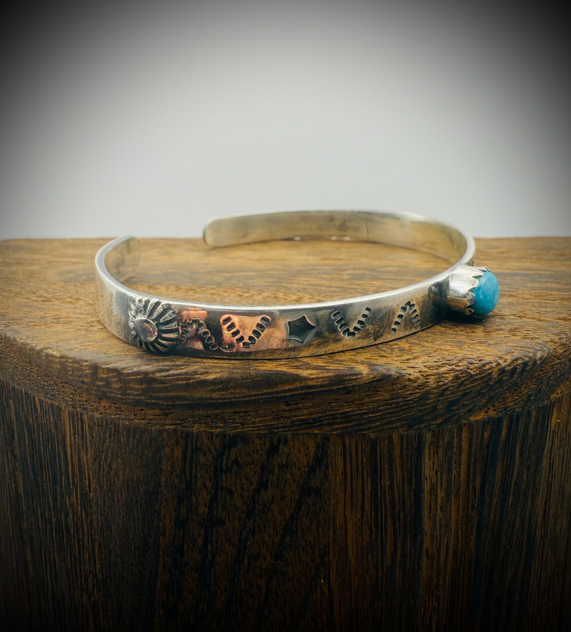 Sterling Silver & Sleeping Beauty Turquoise Cuff – Size 7