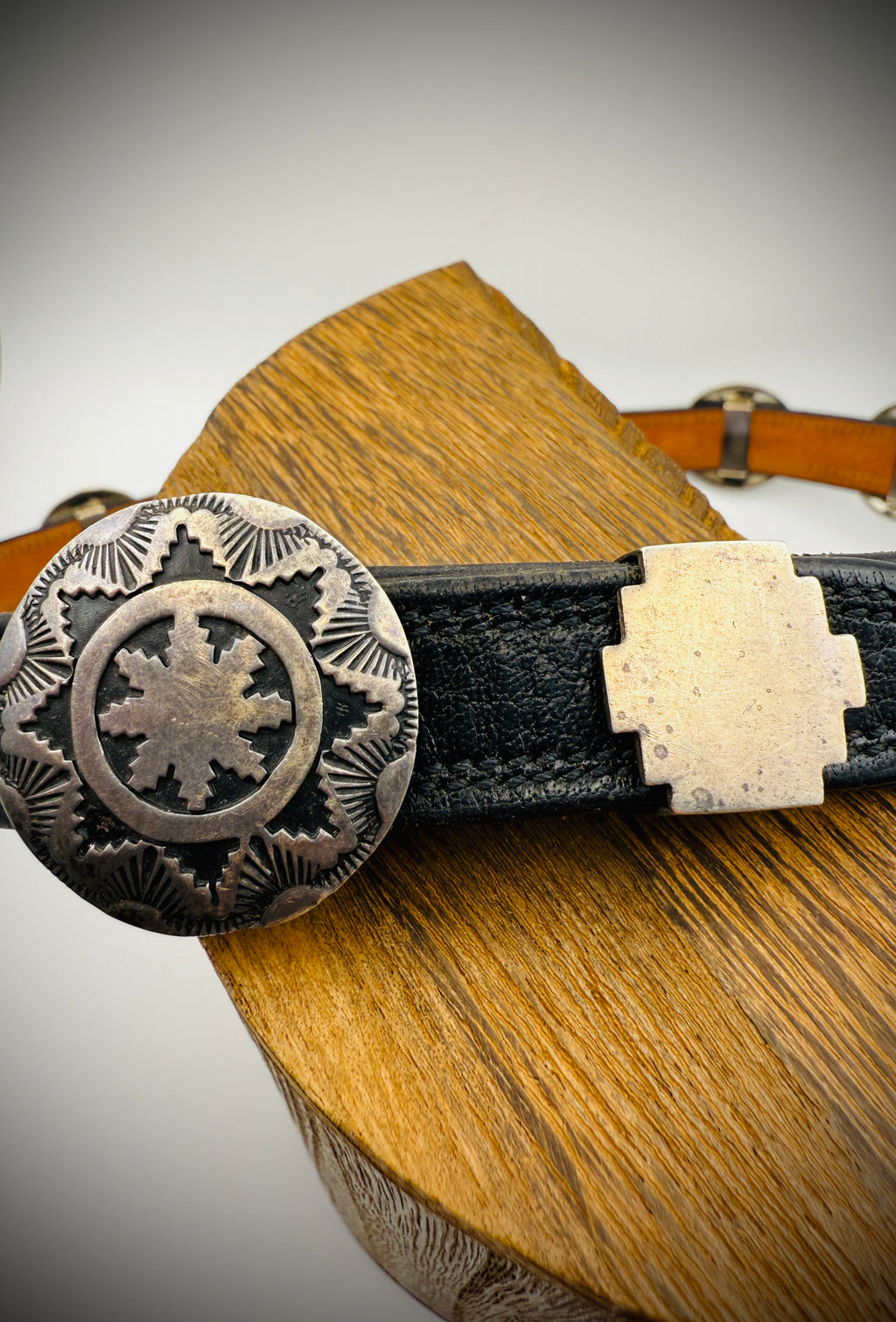 Vintage Navajo Sterling Silver Concho Belt — Signed JF — 14 Piece Set (30")