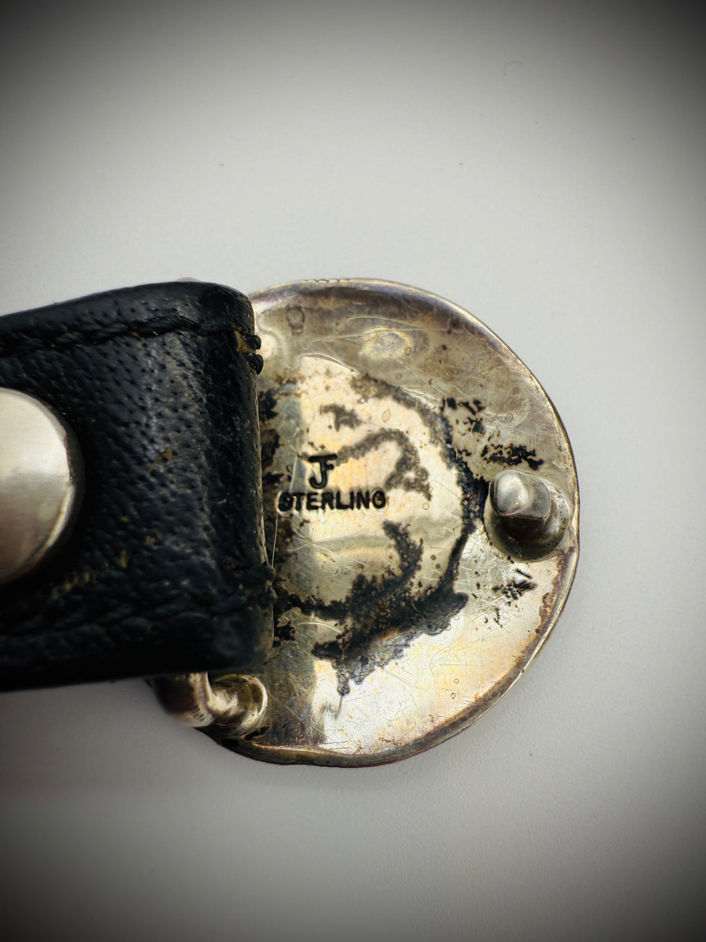 Vintage Navajo Sterling Silver Concho Belt — Signed JF — 14 Piece Set (30")