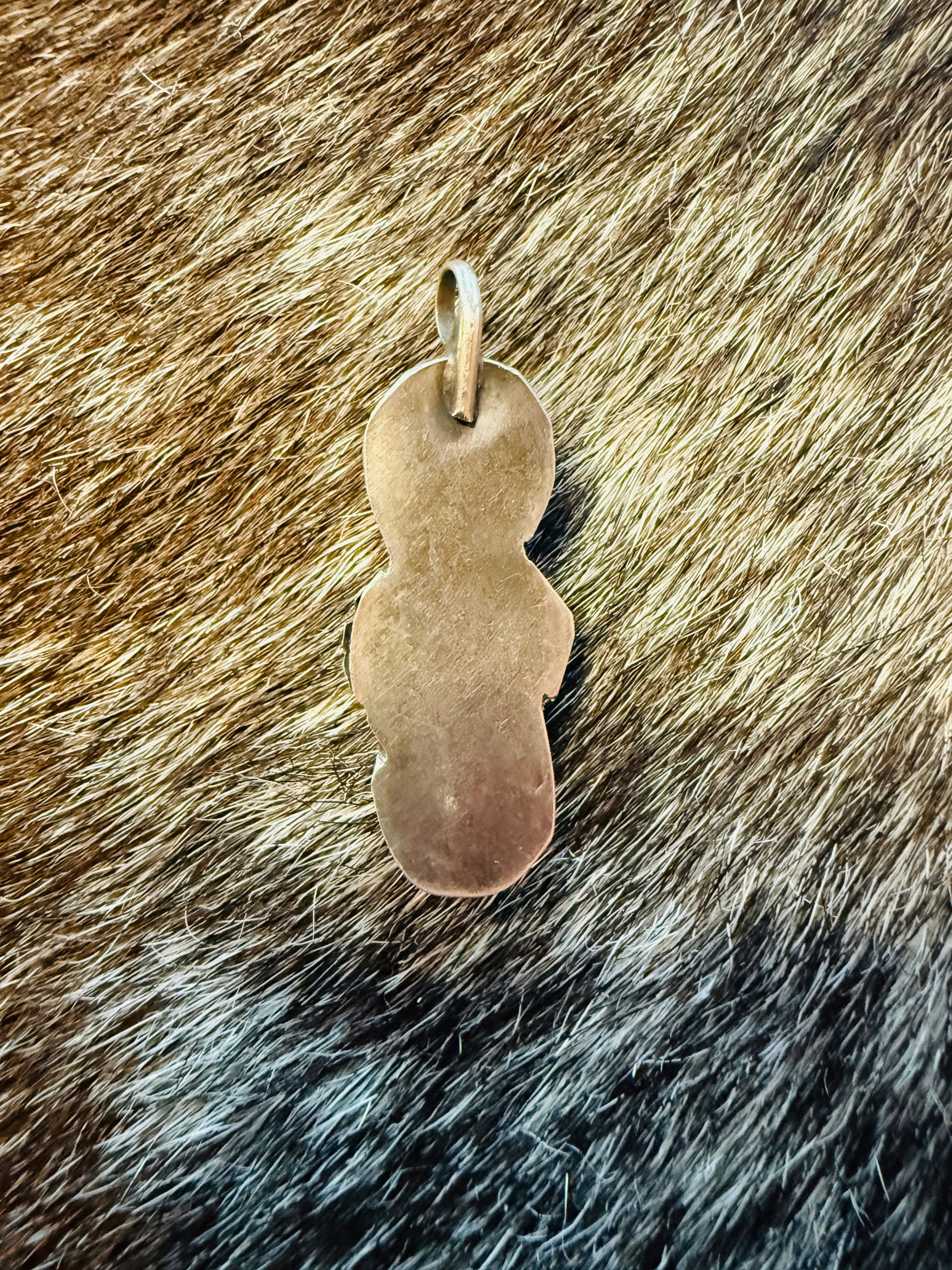 Vintage Sterling Silver Double Turquoise Pendant | Navajo Style