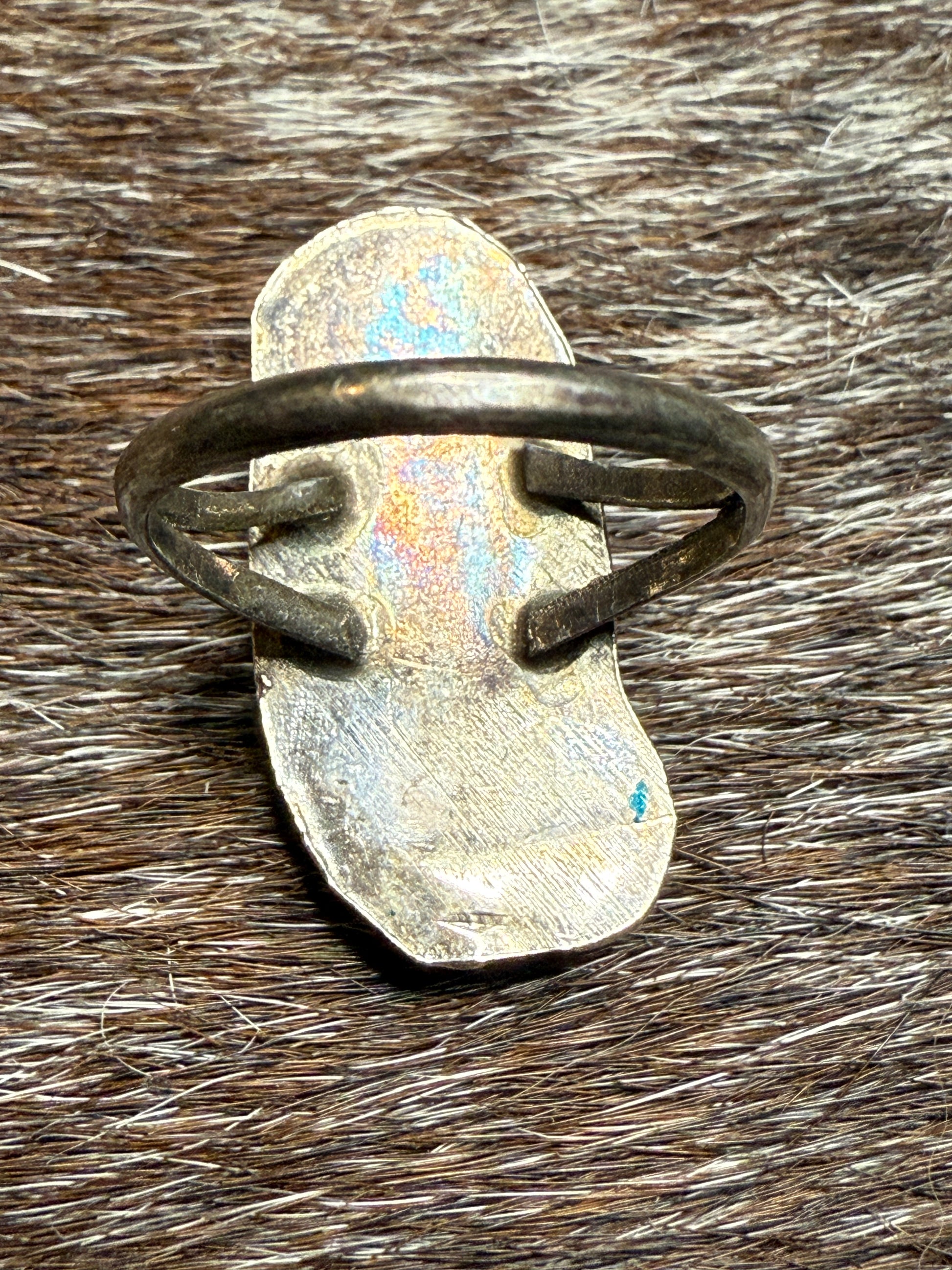 Vintage Sterling Silver Kingman Turquoise Ring – Navajo Style – Size 6