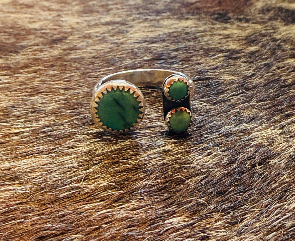 Sterling Silver Turquoise Wrap Ring – Handmade in Montana – Size 7.25