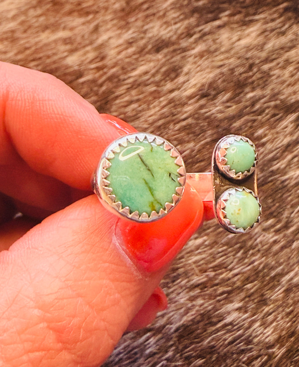 Sterling Silver Turquoise Wrap Ring – Handmade in Montana – Size 7.25