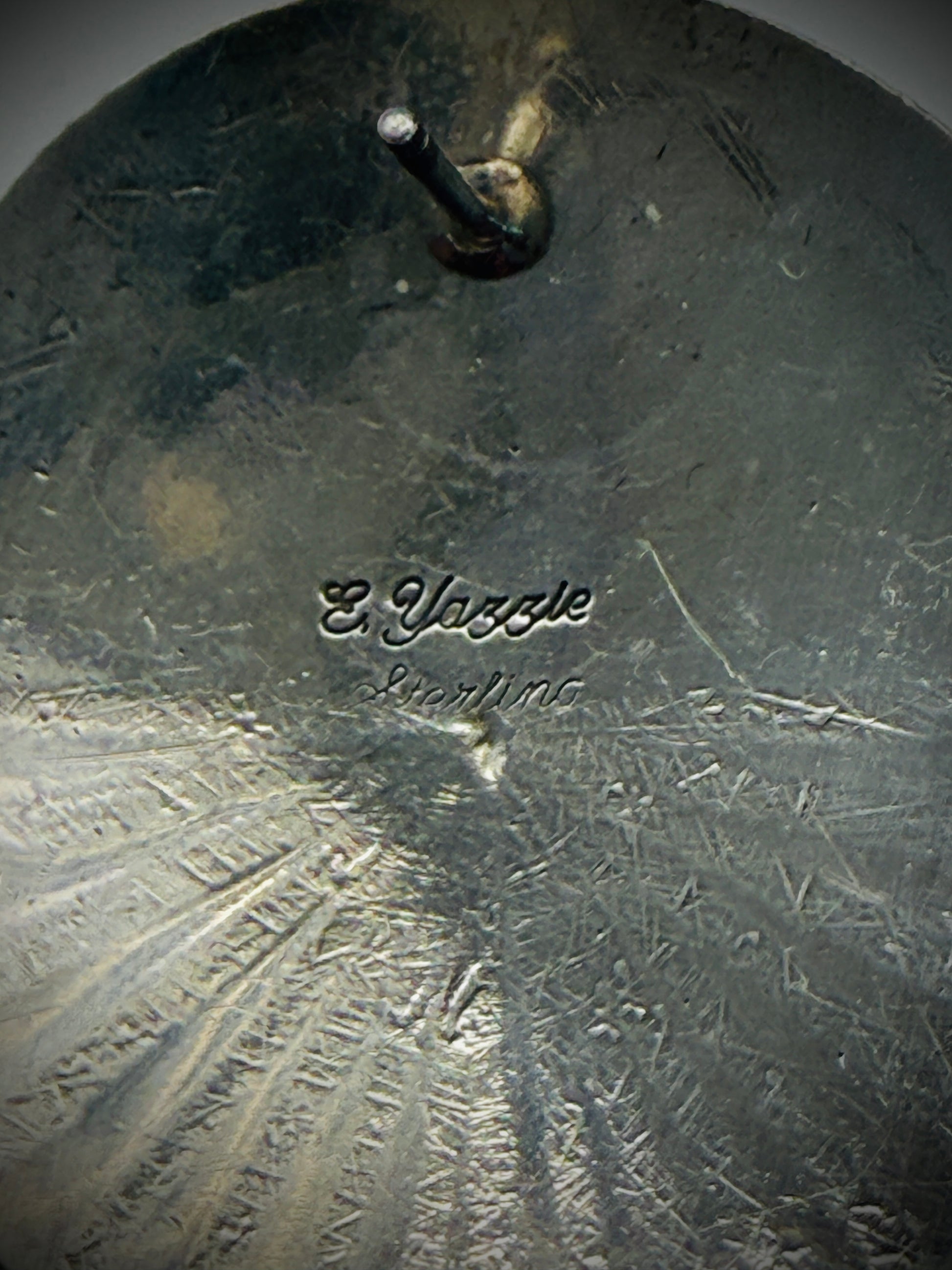 Vintage Sterling Silver & Lapis Earrings – Signed E. Yazzie (Navajo)