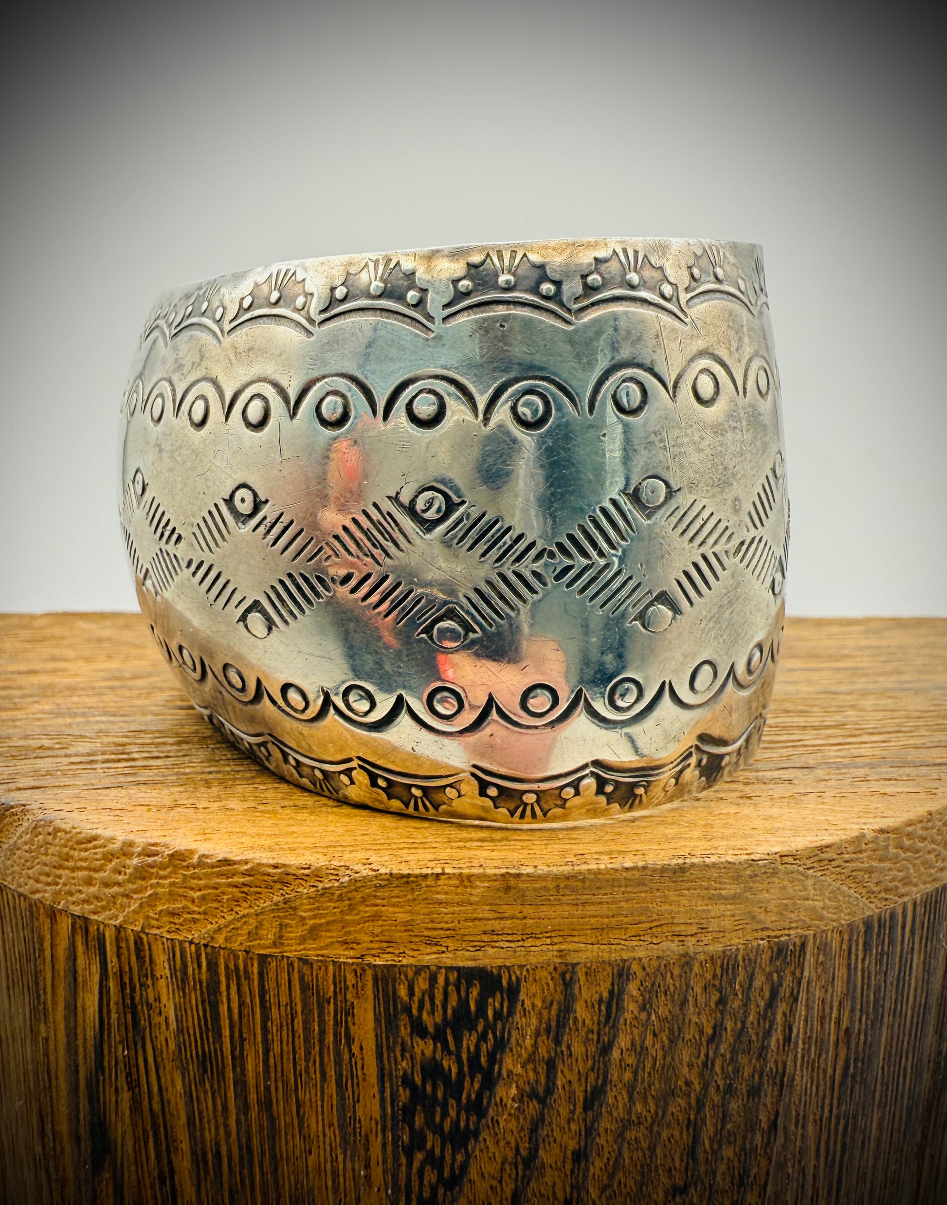 Vintage Navajo Sterling Silver Cuff Bracelet – Stamped “SN” – Size 6.5