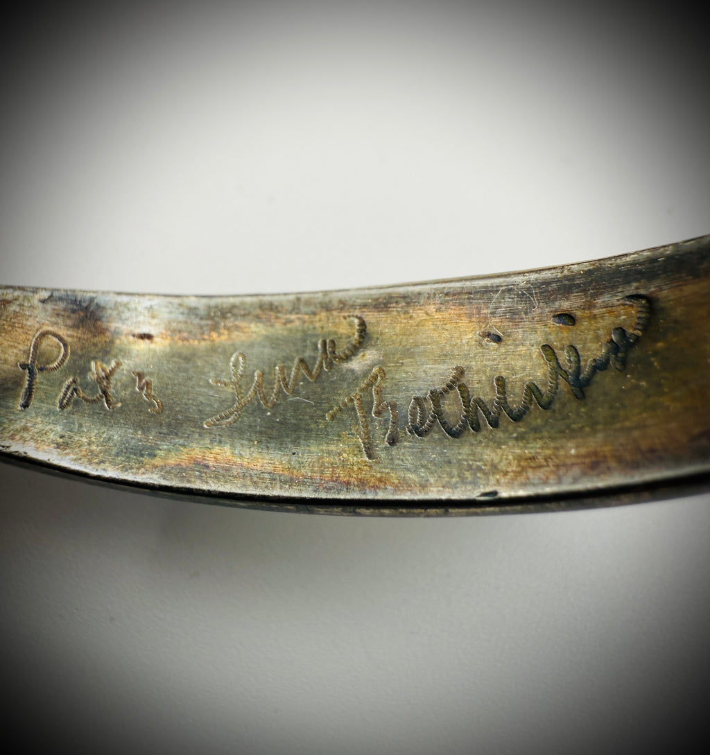 Vintage Zuni Inlay Cuff – Signed Pat & Lena Tsethlikai