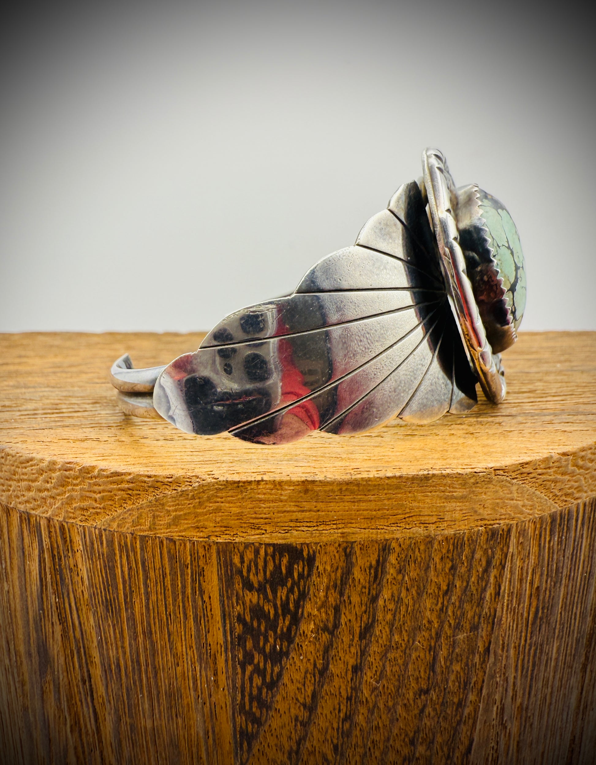 Sterling Silver Cuff – Dry Creek Turquoise – Artist Stamped