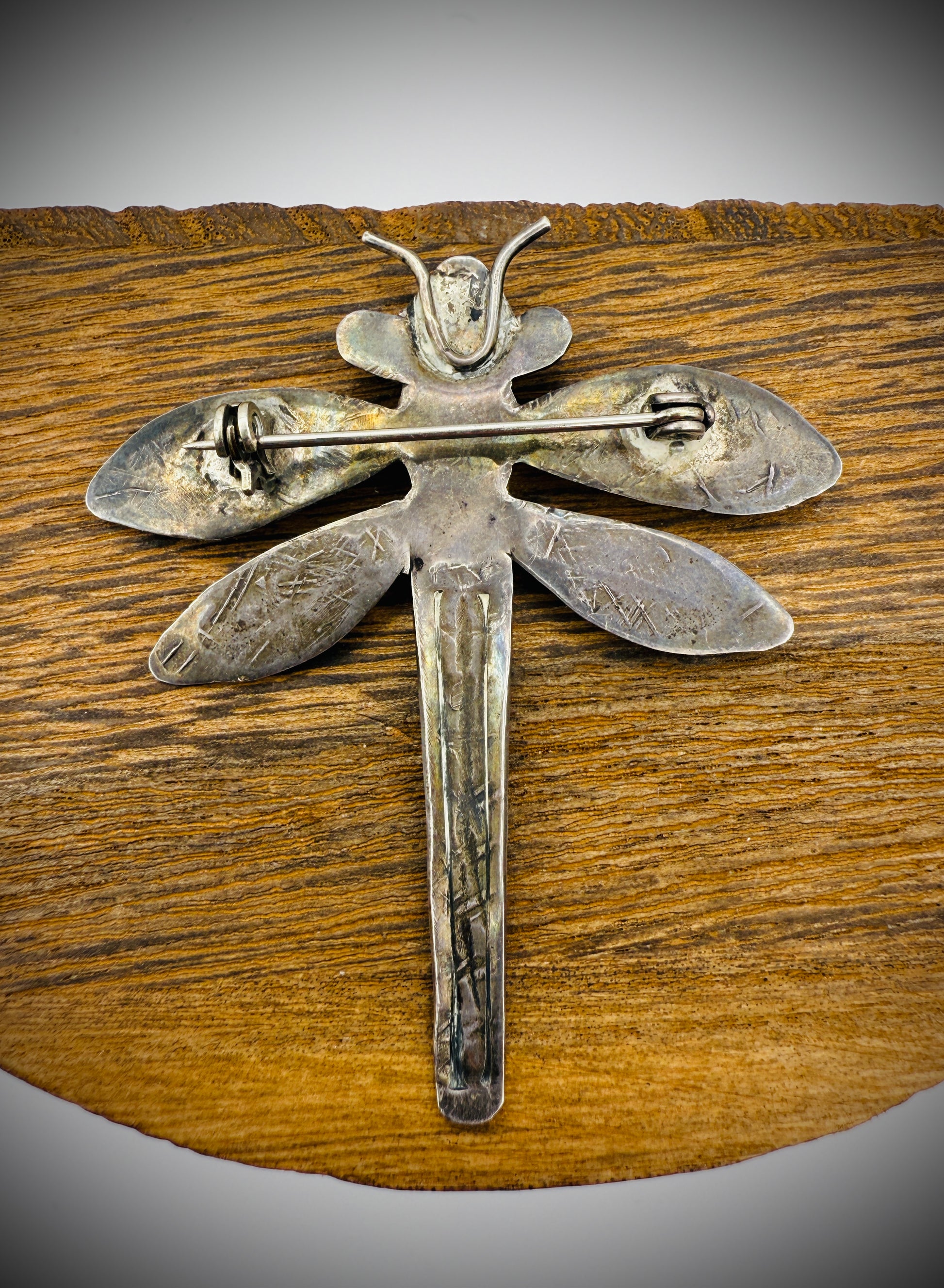 Vintage Sterling Silver Dragonfly Brooch – Turquoise