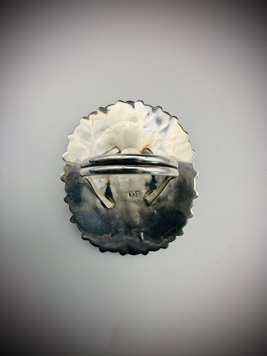 Navajo Sterling Silver Cluster Ring – Kingman Turquoise – Mathilda Benally