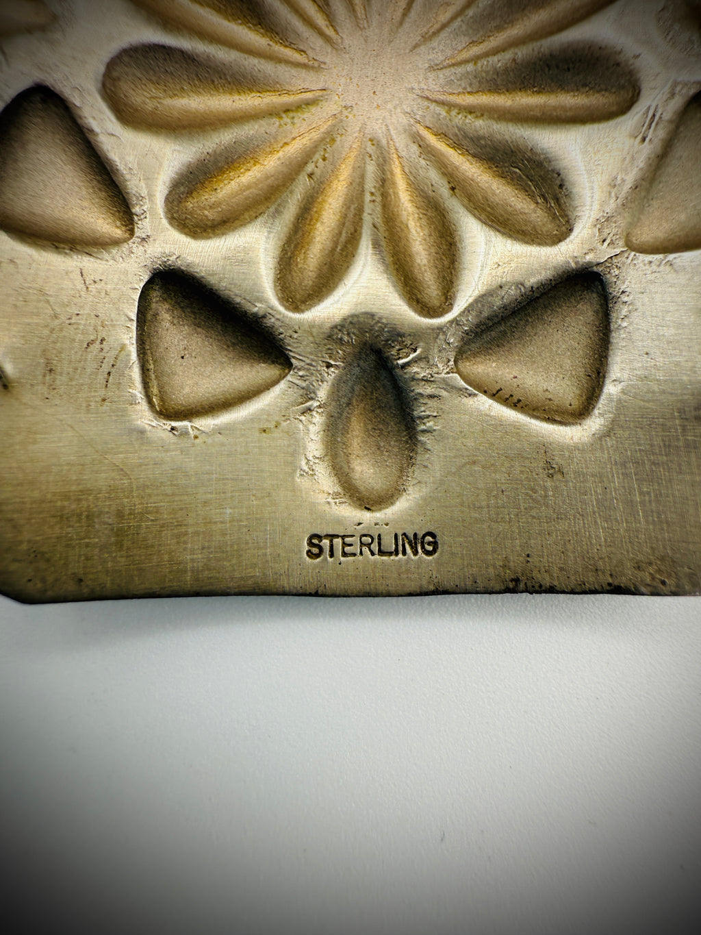 Navajo Sterling Silver Statement Earrings – Repoussé Cross – Signed L. Tahe