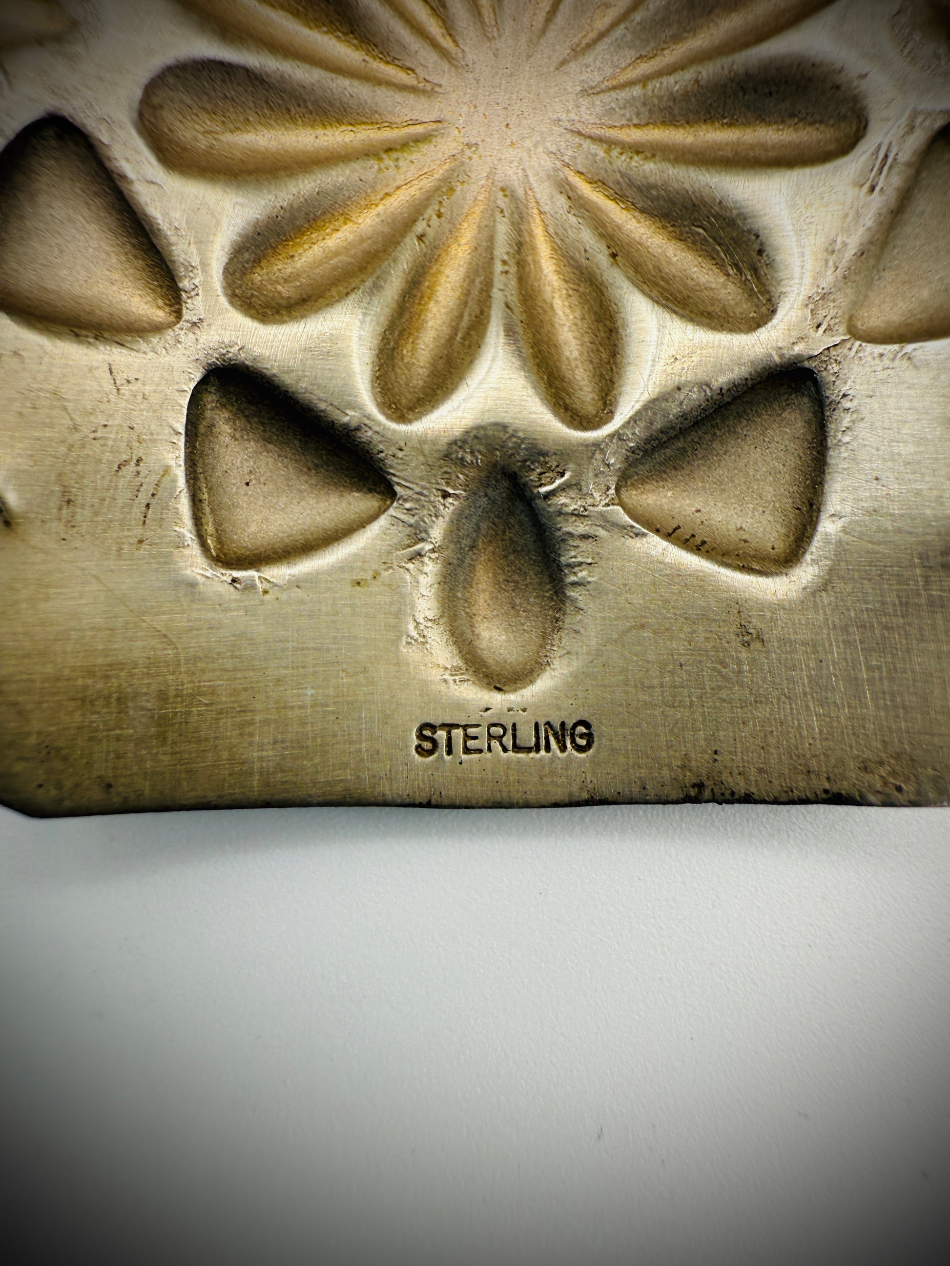 Navajo Sterling Silver Statement Earrings – Repoussé Cross – Signed L. Tahe