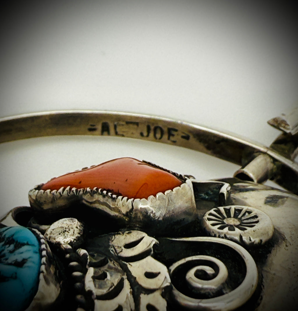 ***STUNNING*** Vintage Navajo Sterling Silver Spinner Pendant – Alfred Joe