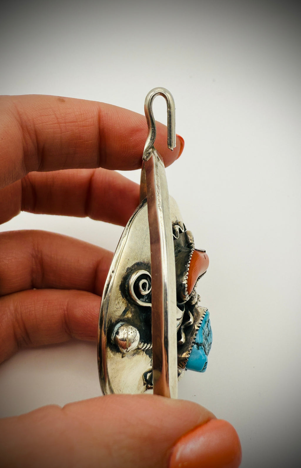 ***STUNNING*** Vintage Navajo Sterling Silver Spinner Pendant – Alfred Joe