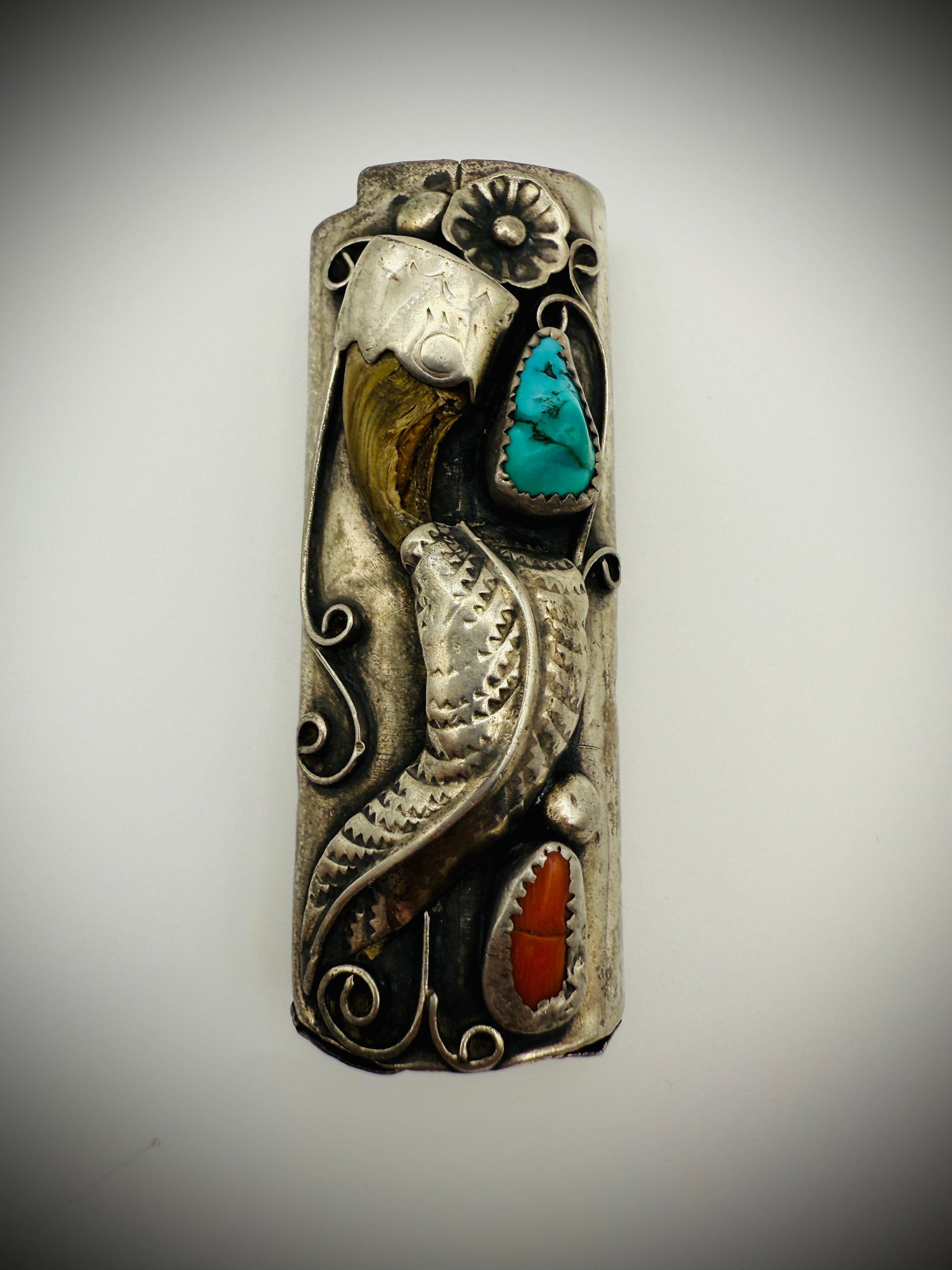 Vintage Navajo Sterling Silver Lighter Cover – Attributed to Thomas Nez