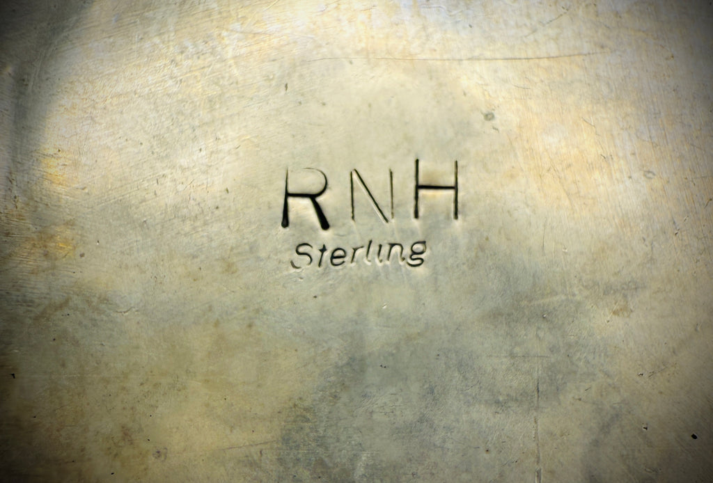 Vintage Sterling Silver & Turquoise Petit Point Cluster Brooch/Pendant – Signed RNH