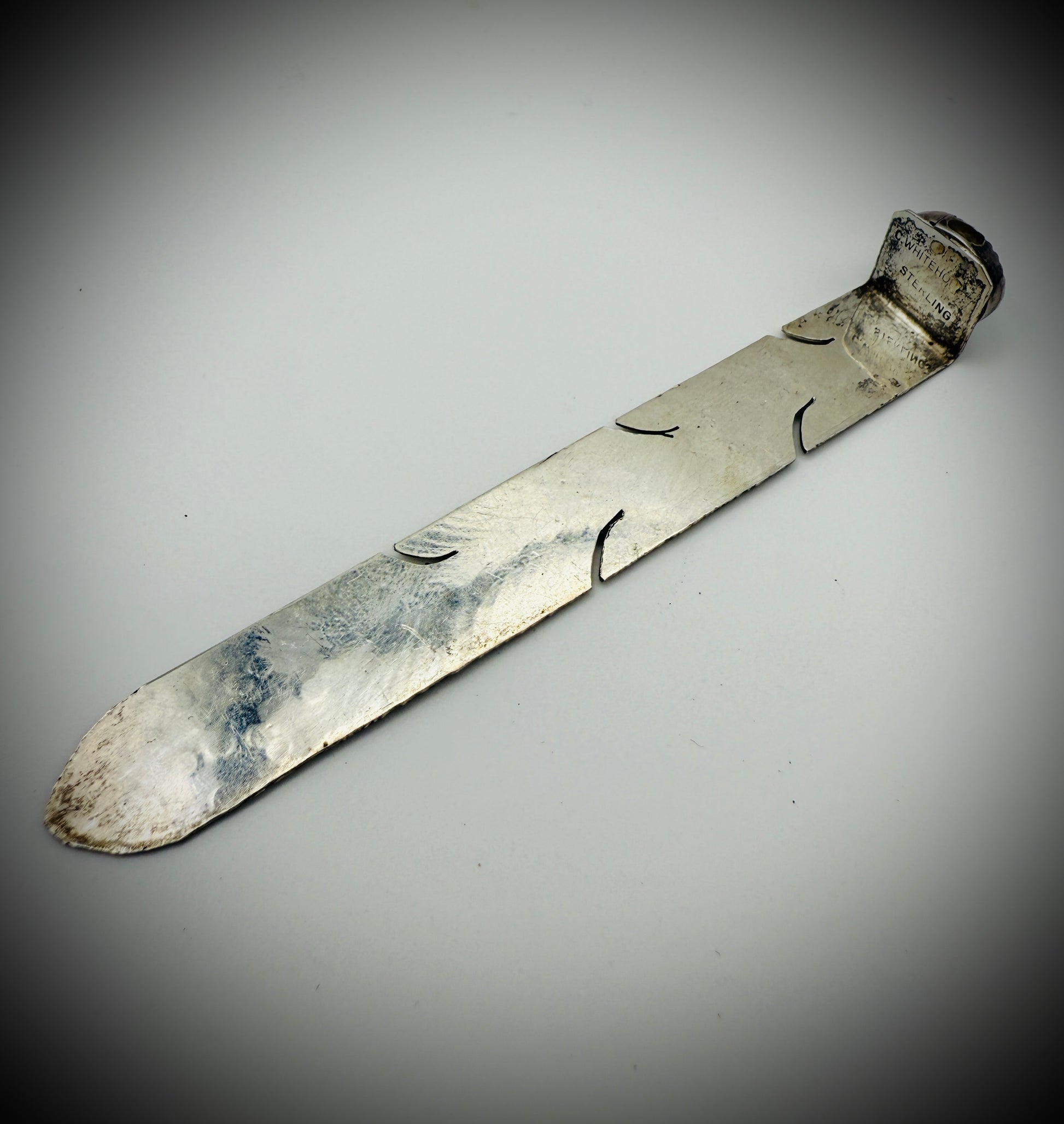 Vintage Navajo Sterling Silver & Turquoise Bookmark – Signed C. Whitehorse