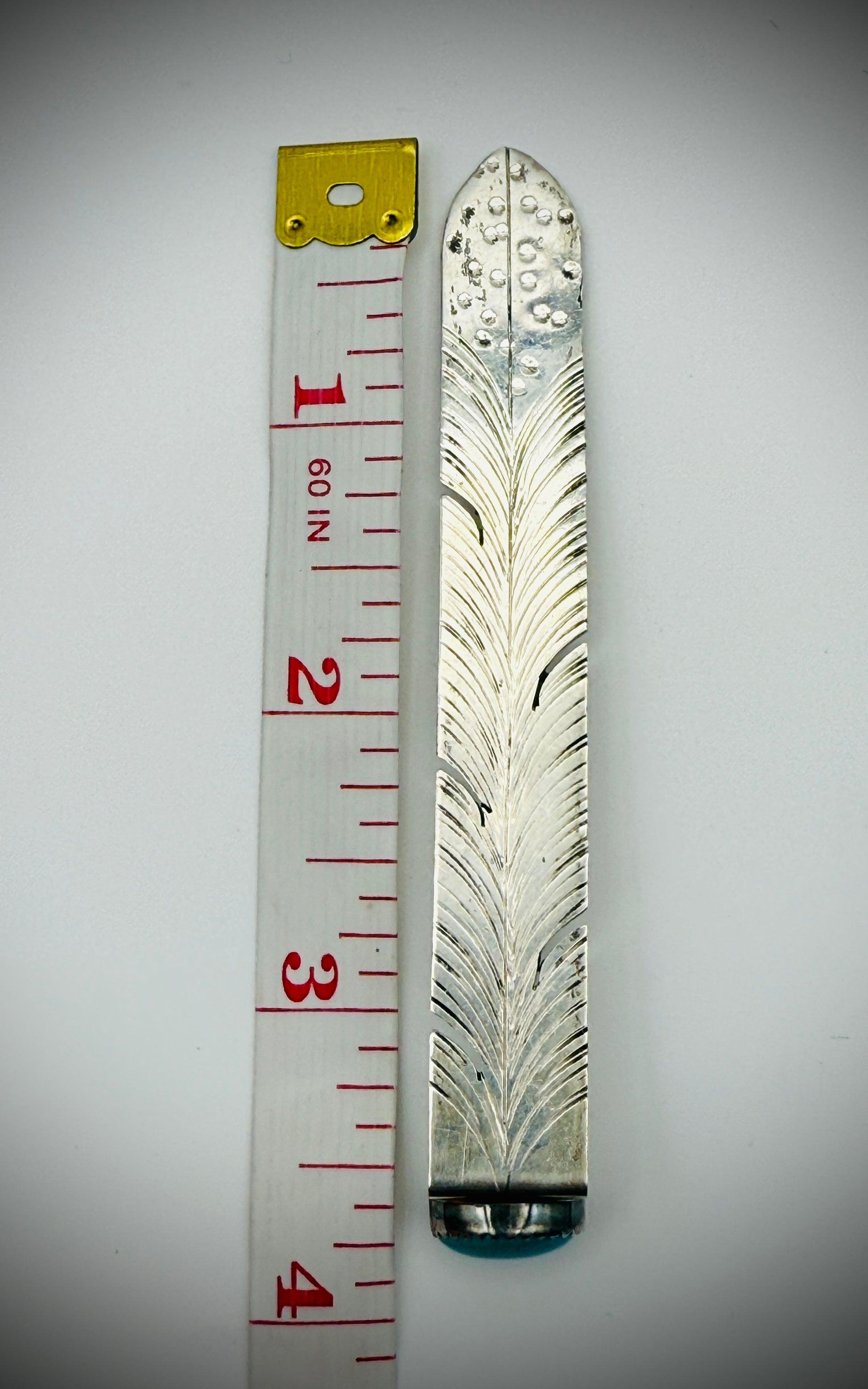 Vintage Navajo Sterling Silver & Turquoise Bookmark – Signed C. Whitehorse