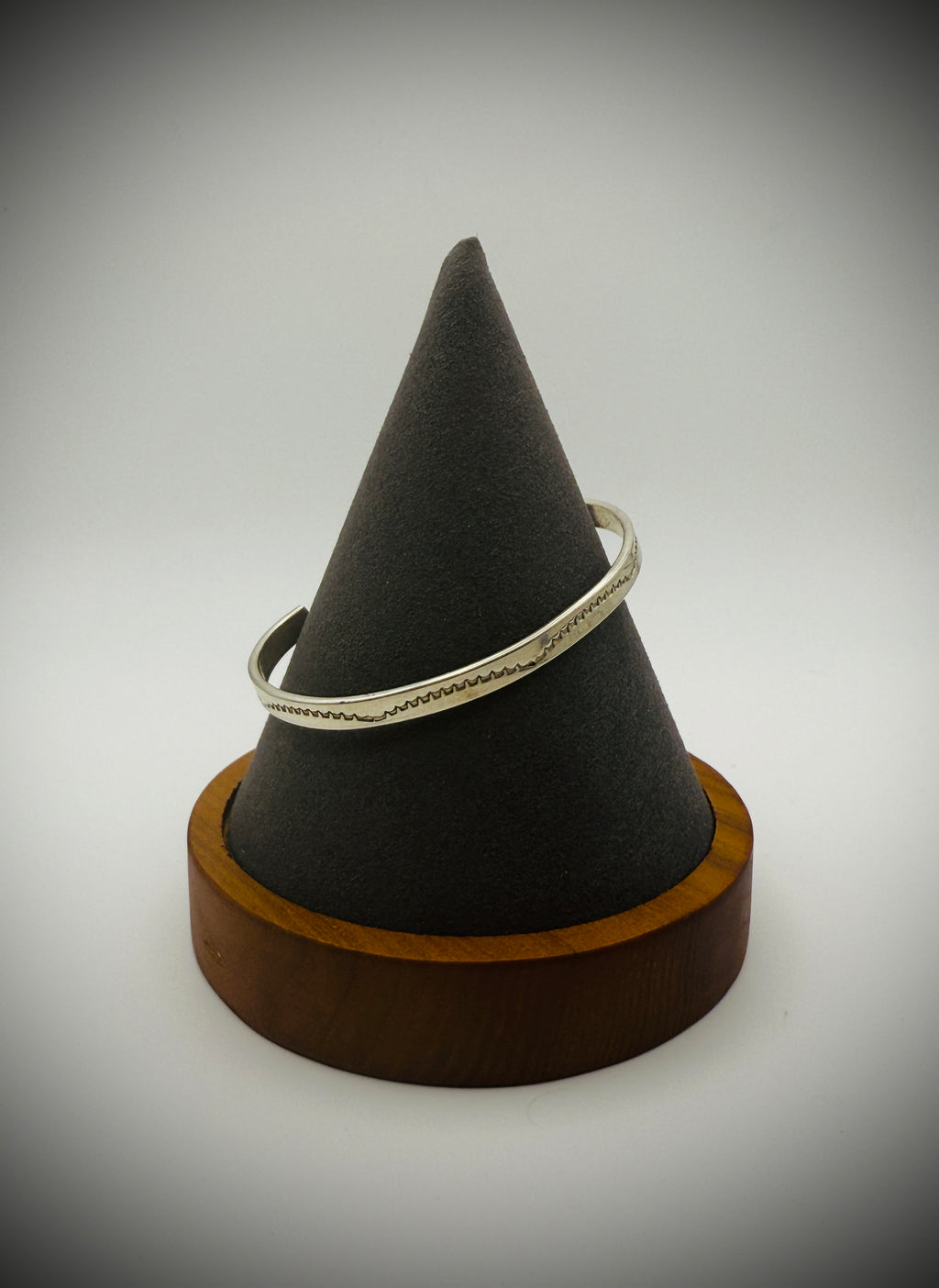 Sterling Silver Cuff Bracelet – Artist Stamped Tahe (Navajo)