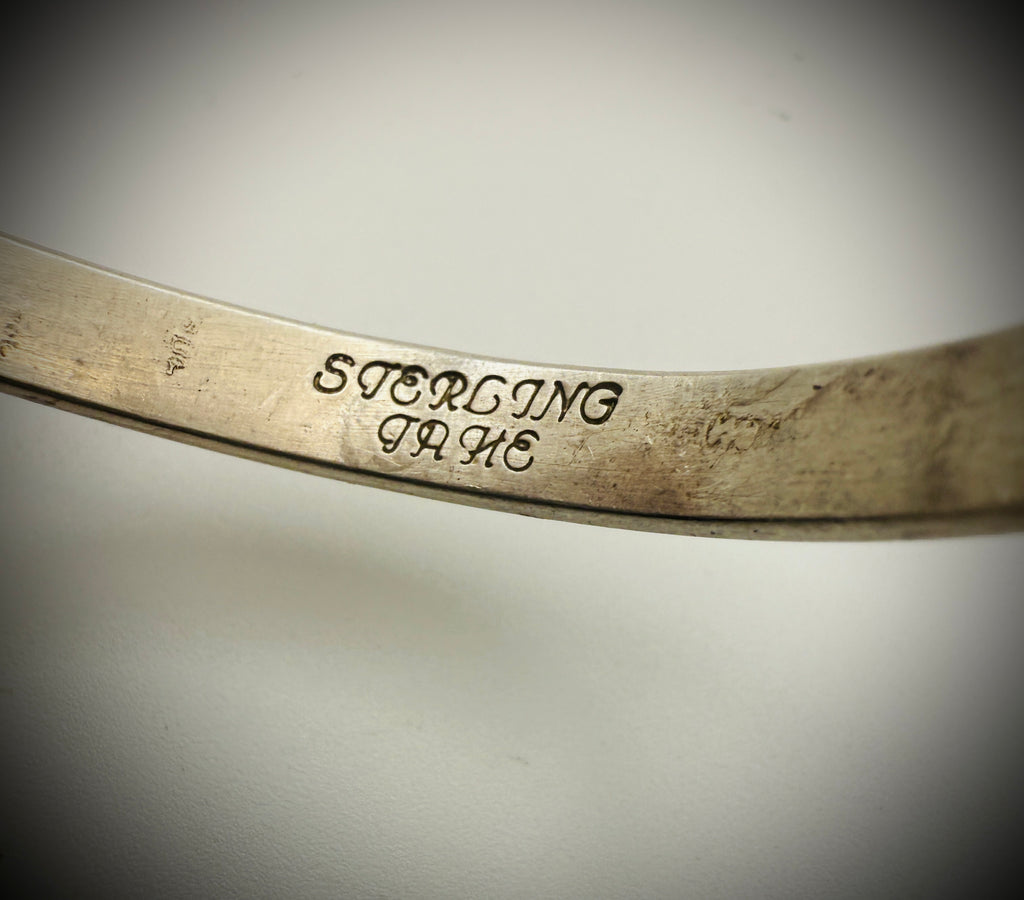 Sterling Silver Cuff Bracelet – Artist Stamped Tahe (Navajo)