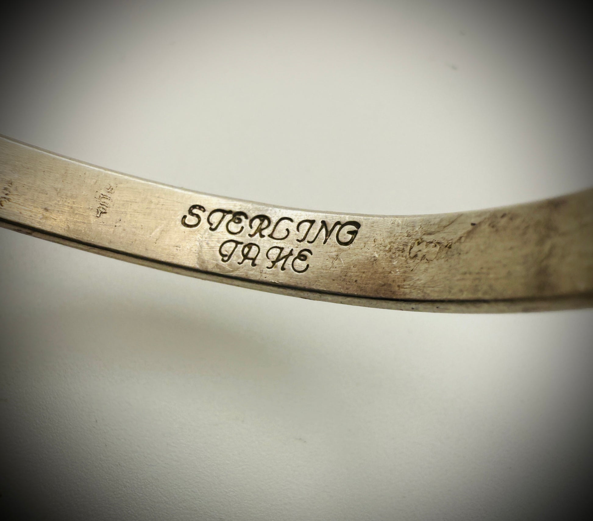 Sterling Silver Cuff Bracelet – Artist Stamped Tahe (Navajo)