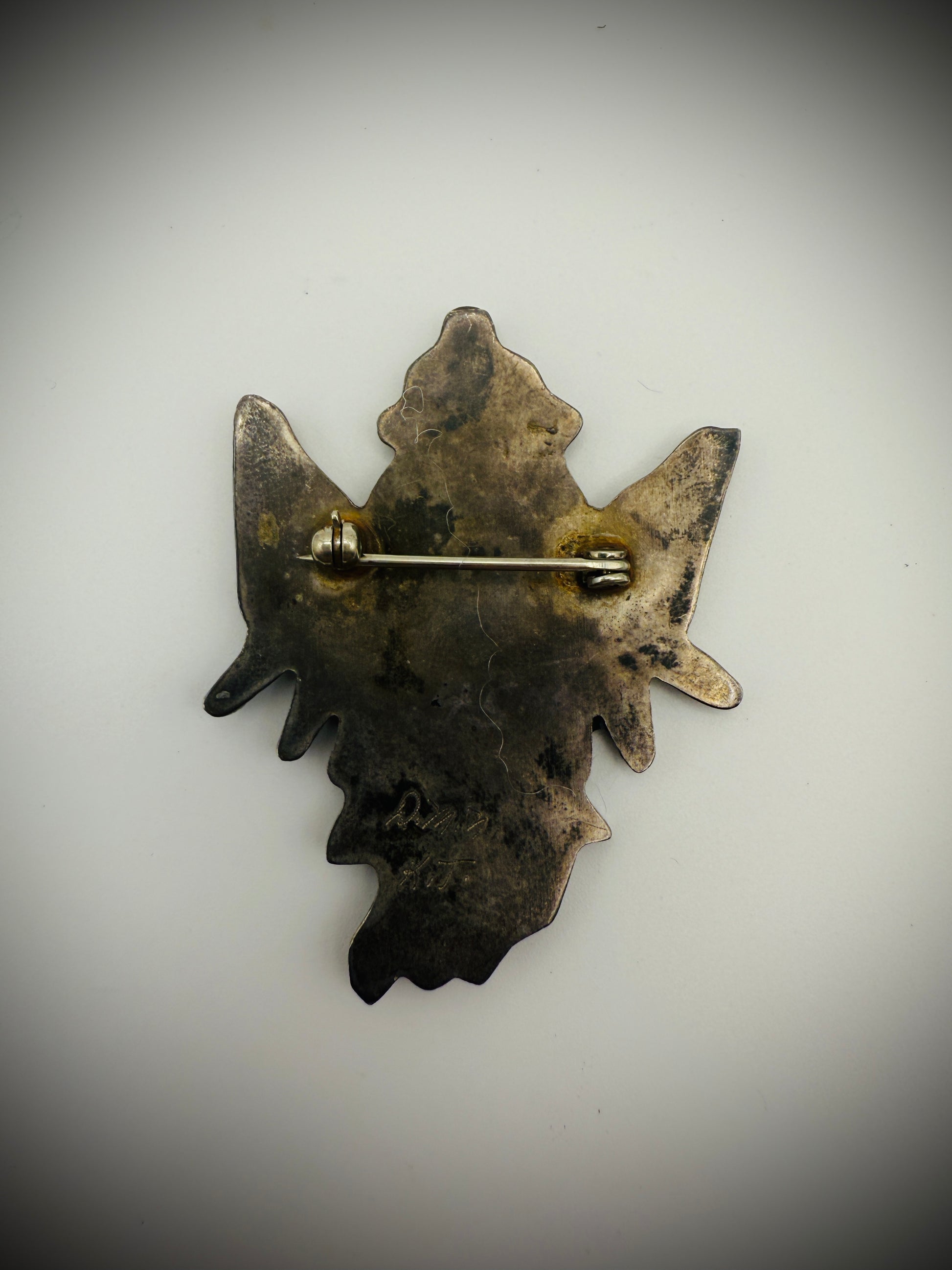 Vintage Zuni Sterling Silver Inlay Brooch