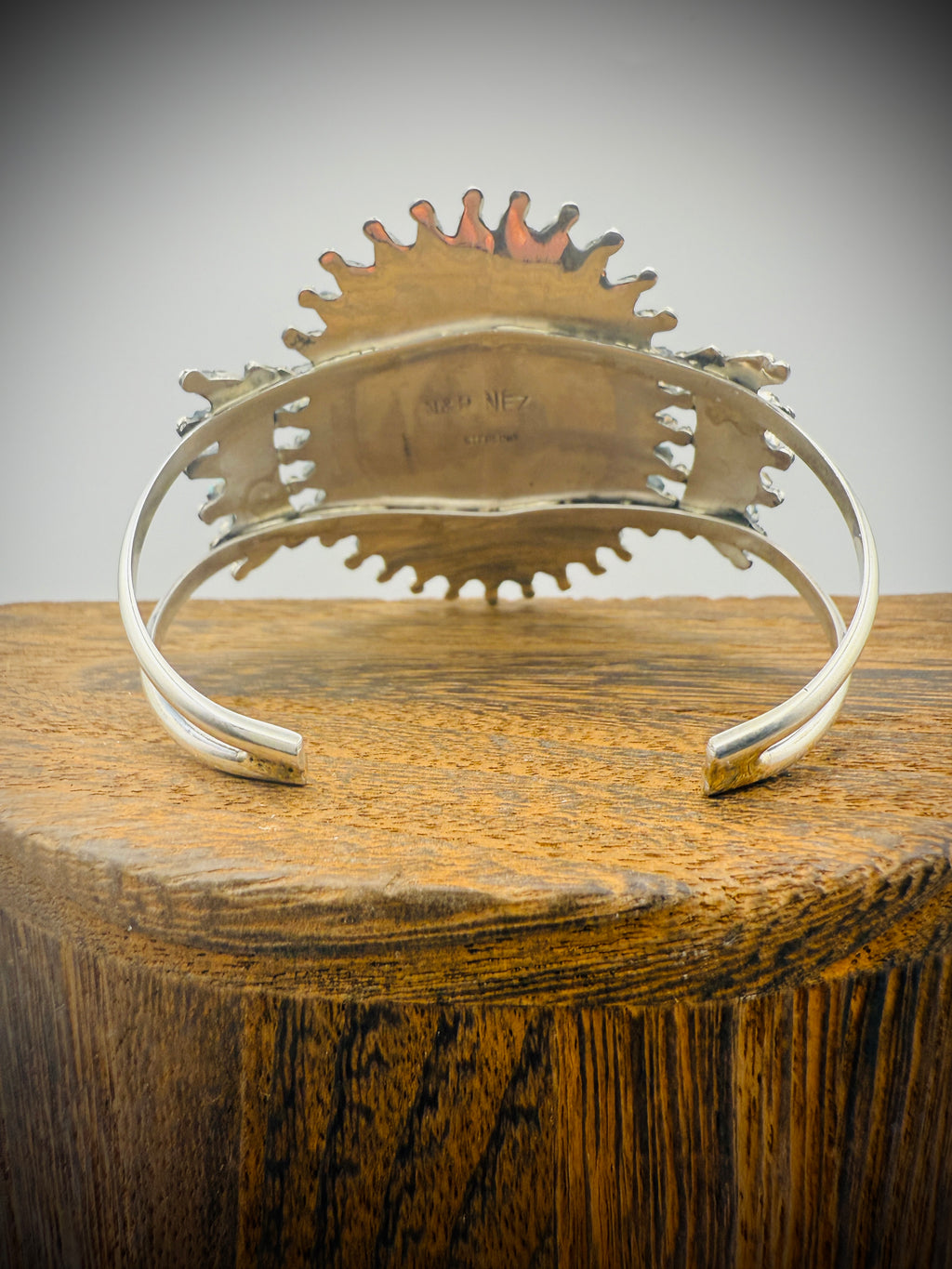 Sterling Silver Turquoise Cluster Cuff – Nathaniel & Rosemary Nez (Navajo), Signed