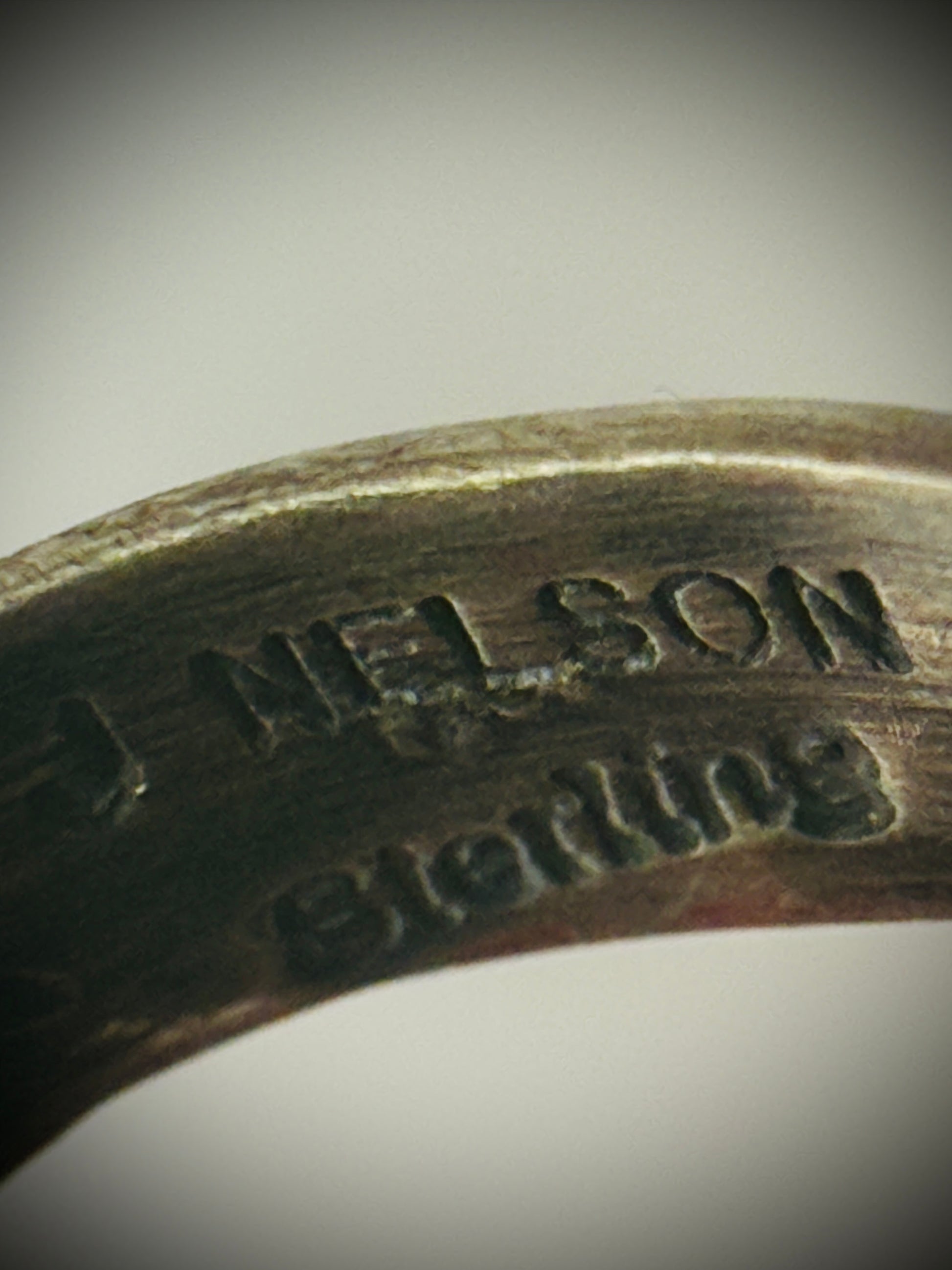 Sterling Silver Turquoise Ring – Signed John Nelson (Navajo) – Size 7.25