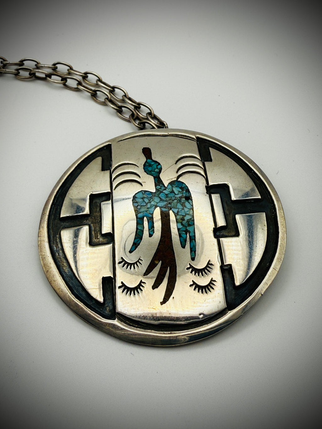 Signed "R" - Vintage Sterling Silver Peyote Bird Pendant/Brooch