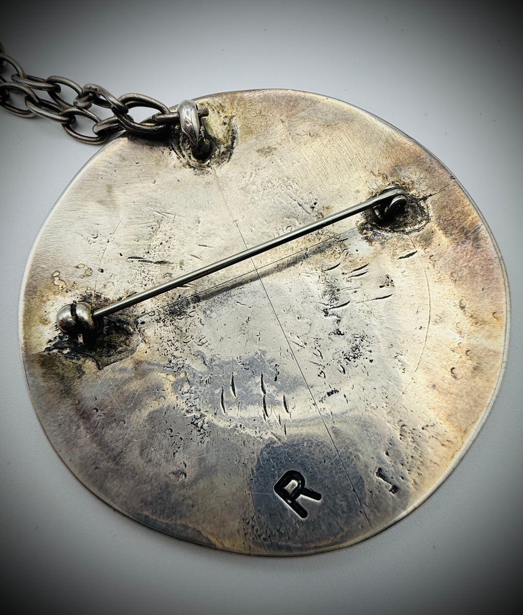 Signed "R" - Vintage Sterling Silver Peyote Bird Pendant/Brooch