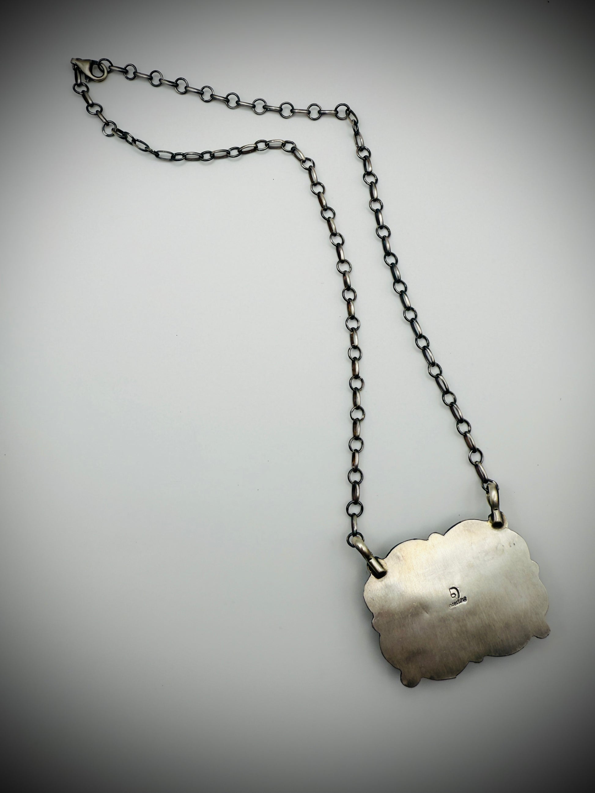 Navajo Sterling Blackjack Turquoise Necklace — Ray Delgarito