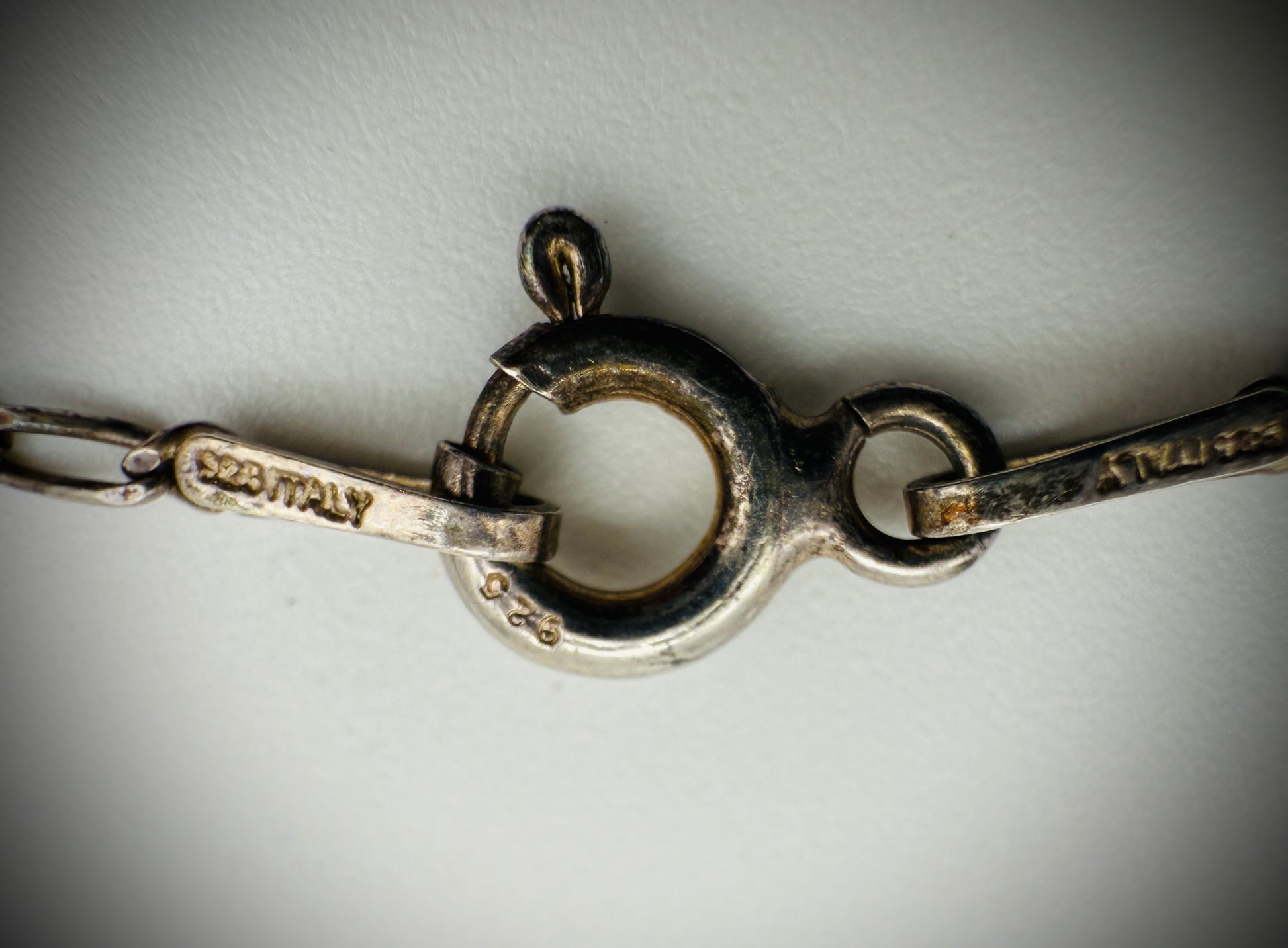 Vintage Snakeye Sterling Silver Butterfly Pendant Necklace